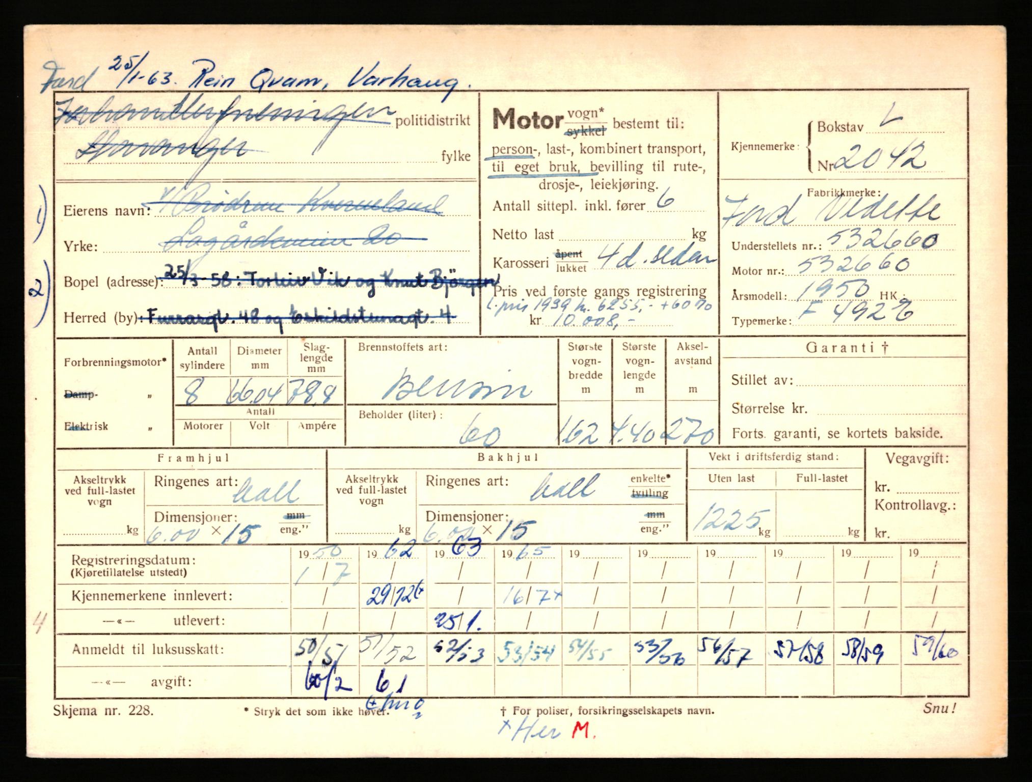 Stavanger trafikkstasjon, AV/SAST-A-101942/0/F/L0006: L-1700 - L-2149, 1930-1971, s. 1481