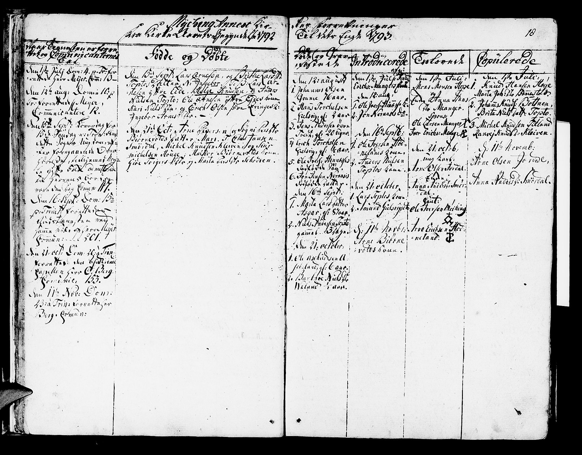 Lindås Sokneprestembete, AV/SAB-A-76701/H/Haa/Haaa/L0005: Ministerialbok nr. A 5, 1791-1813, s. 18