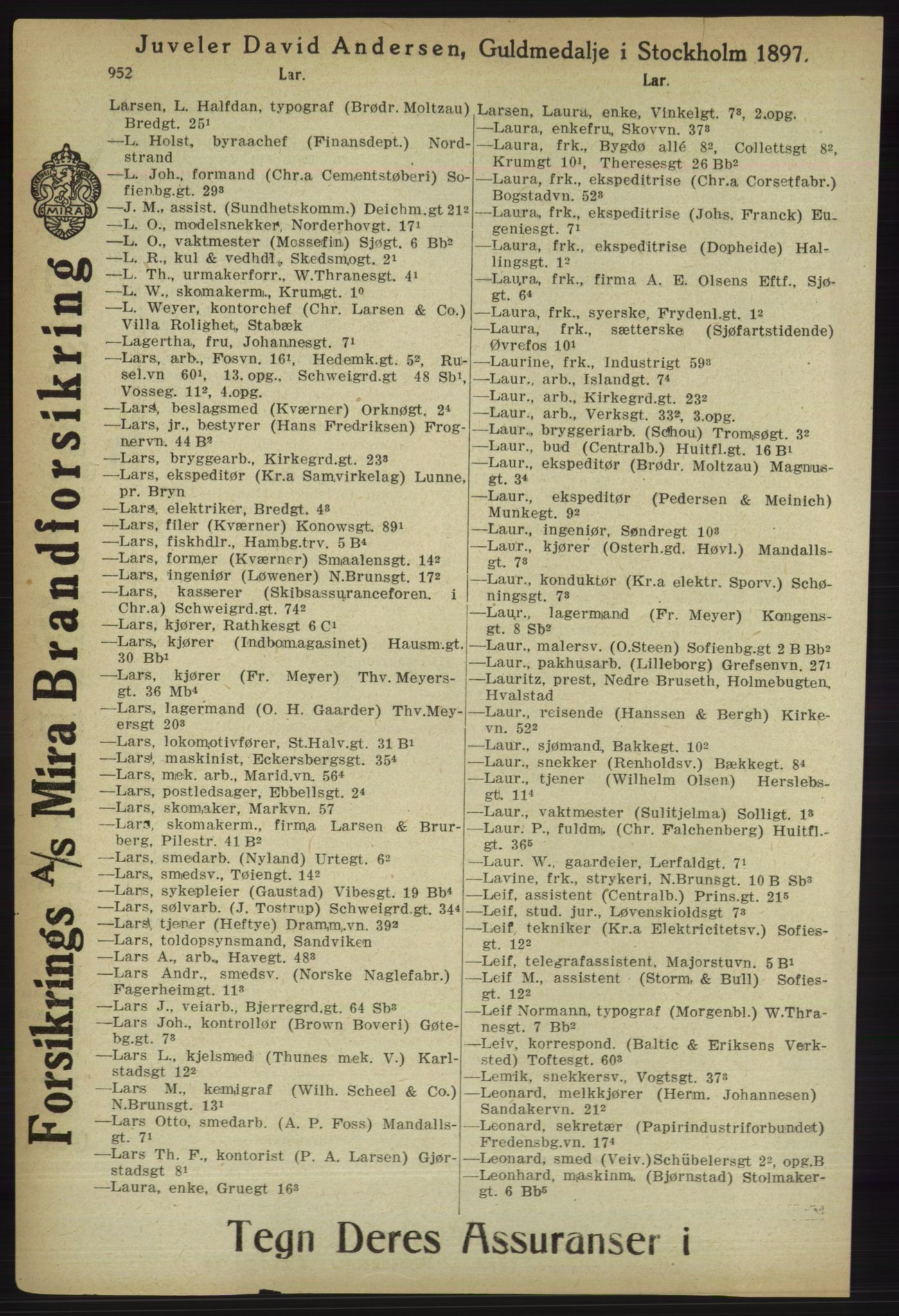 Kristiania/Oslo adressebok, PUBL/-, 1918, s. 977