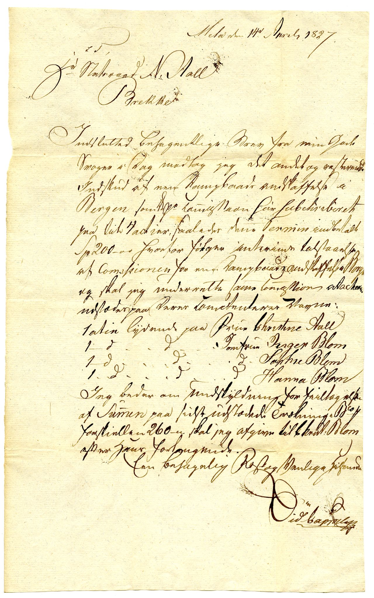 Diderik Maria Aalls brevsamling, NF/Ark-1023/F/L0002: D.M. Aalls brevsamling. B - C, 1799-1889, s. 256