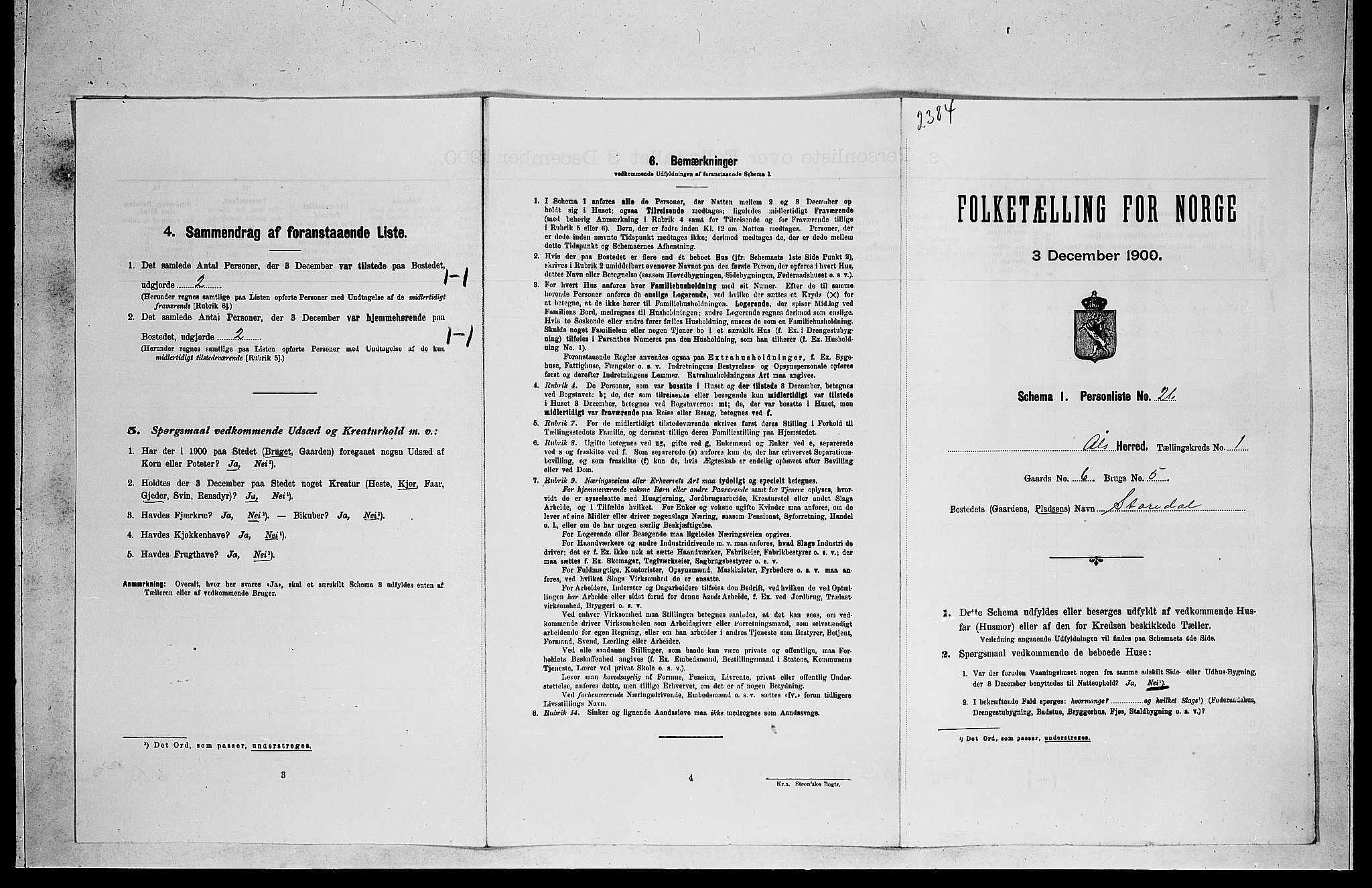 RA, Folketelling 1900 for 0619 Ål herred, 1900, s. 157