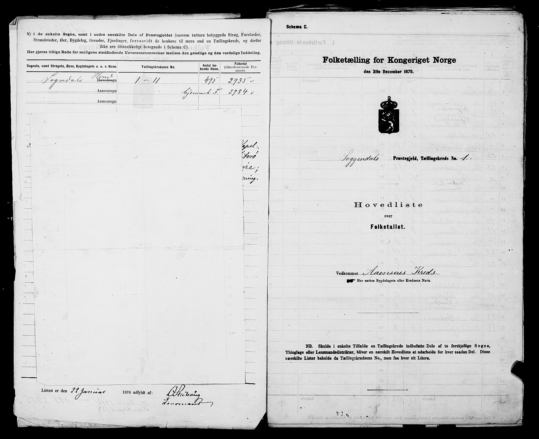 SAST, Folketelling 1875 for 1111L Sokndal prestegjeld, Sokndal landsokn, 1875, s. 4