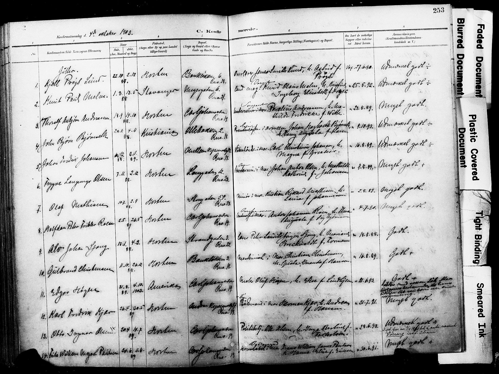 Horten kirkebøker, AV/SAKO-A-348/F/Fa/L0005: Ministerialbok nr. 5, 1896-1904, s. 253