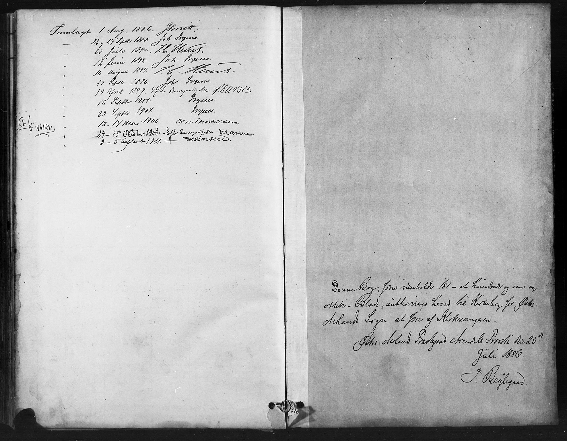 Austre Moland sokneprestkontor, SAK/1111-0001/F/Fb/Fba/L0003: Klokkerbok nr. B 3, 1879-1914