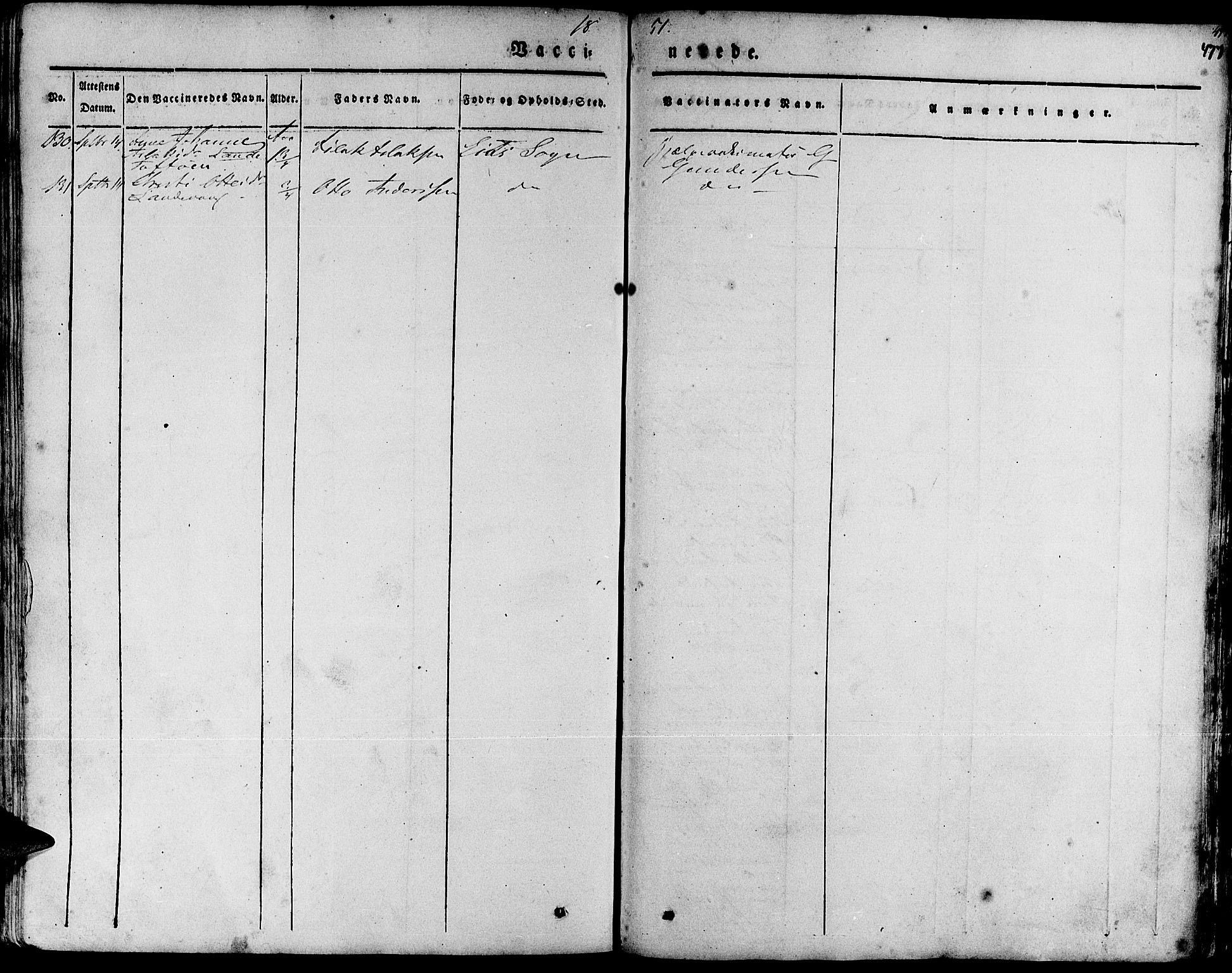 Fjelberg sokneprestembete, SAB/A-75201/H/Haa: Ministerialbok nr. A 6, 1835-1851, s. 477