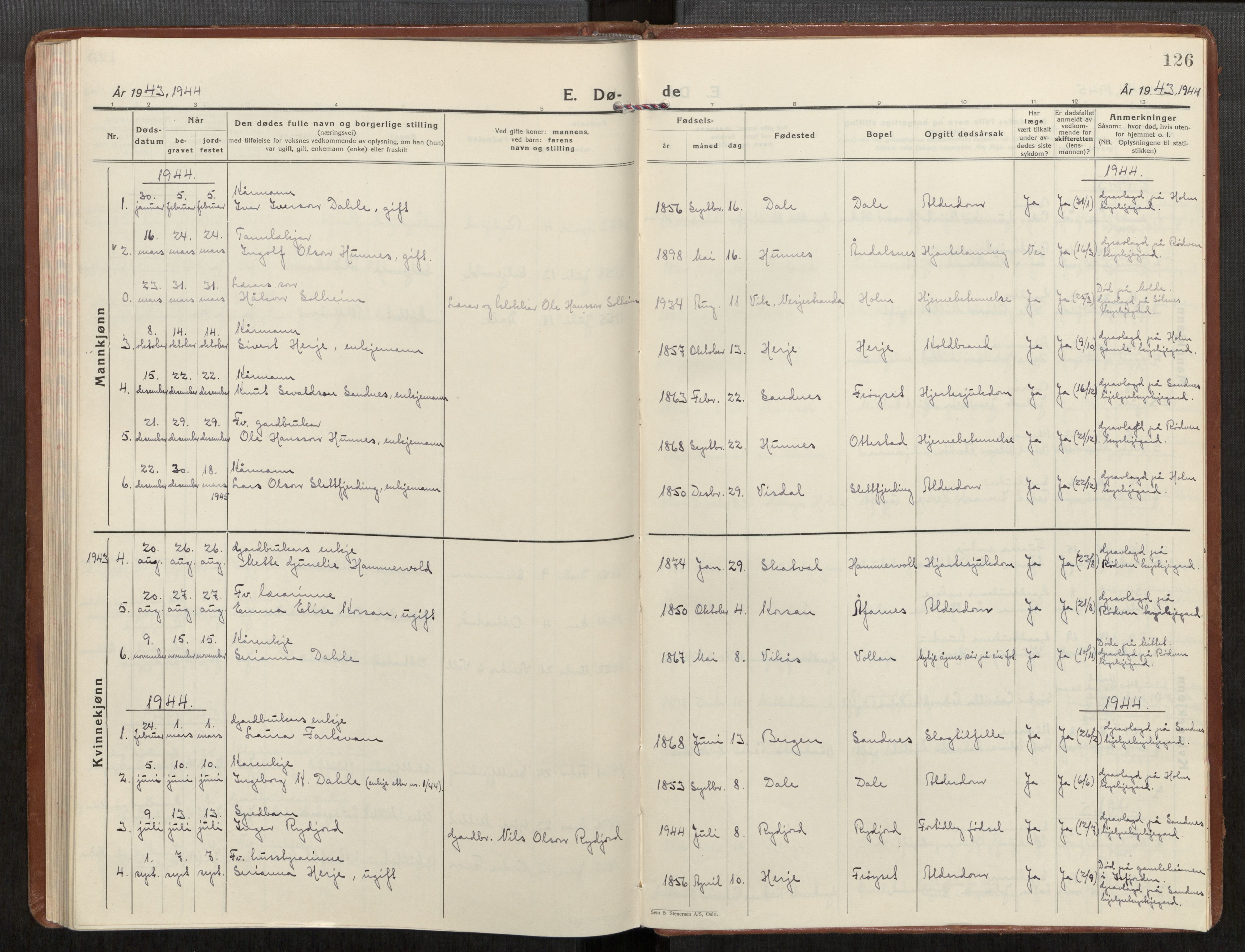 Ministerialprotokoller, klokkerbøker og fødselsregistre - Møre og Romsdal, AV/SAT-A-1454/549/L0619: Ministerialbok nr. 549A02, 1928-1951, s. 126