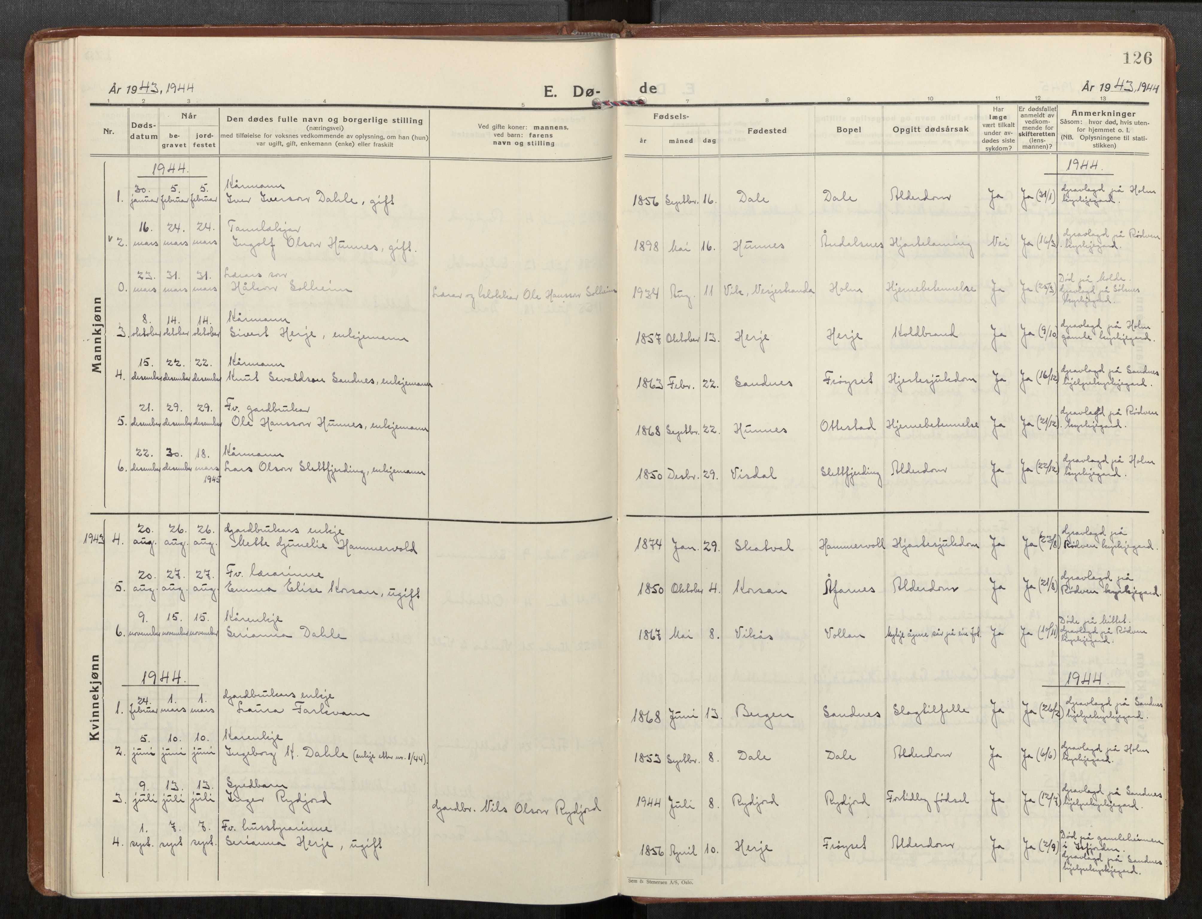 Ministerialprotokoller, klokkerbøker og fødselsregistre - Møre og Romsdal, SAT/A-1454/549/L0619: Ministerialbok nr. 549A02, 1928-1951, s. 126