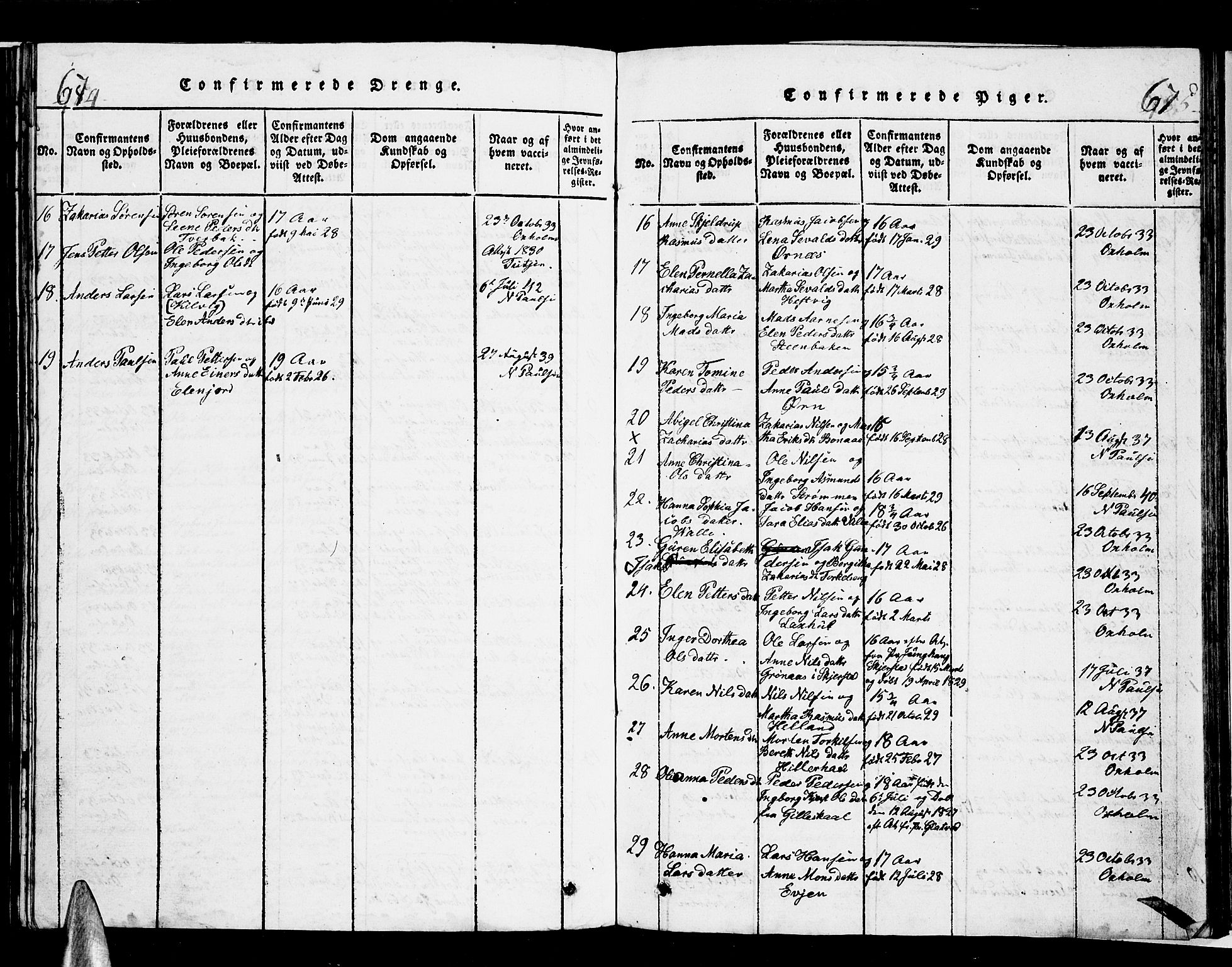 Ministerialprotokoller, klokkerbøker og fødselsregistre - Nordland, AV/SAT-A-1459/853/L0773: Klokkerbok nr. 853C01, 1821-1859, s. 674-675