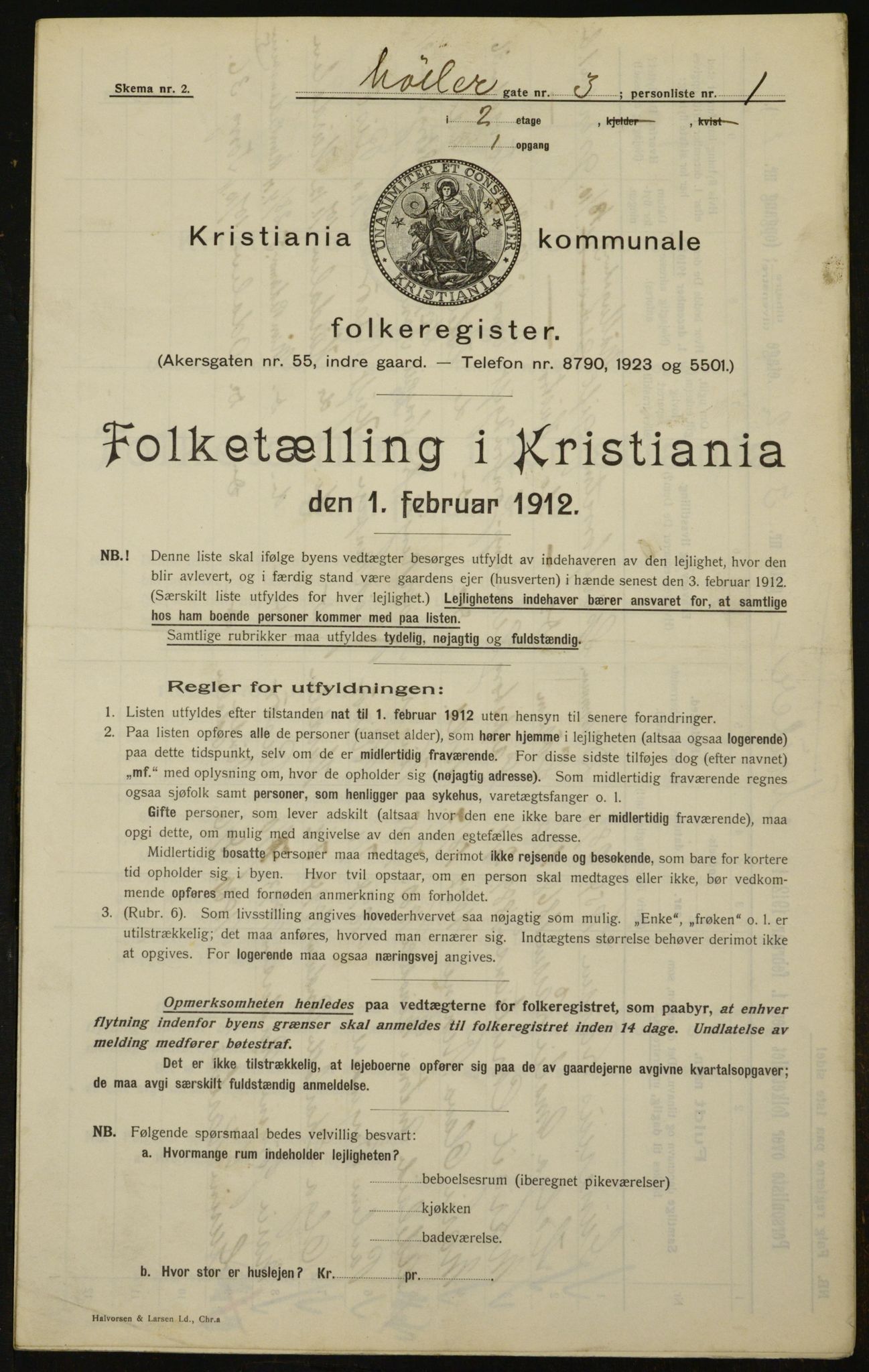 OBA, Kommunal folketelling 1.2.1912 for Kristiania, 1912, s. 68950