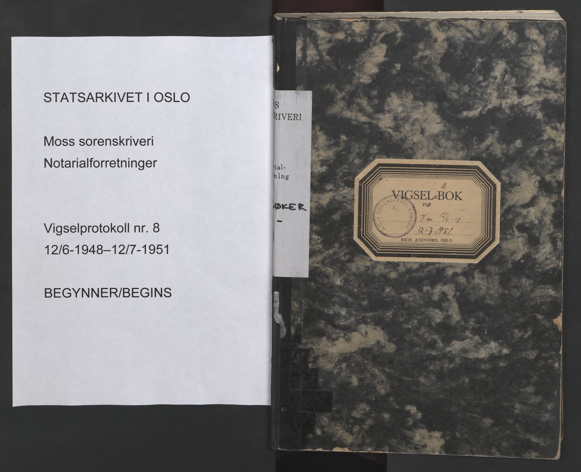 Moss sorenskriveri, AV/SAO-A-10168, 1948-1951