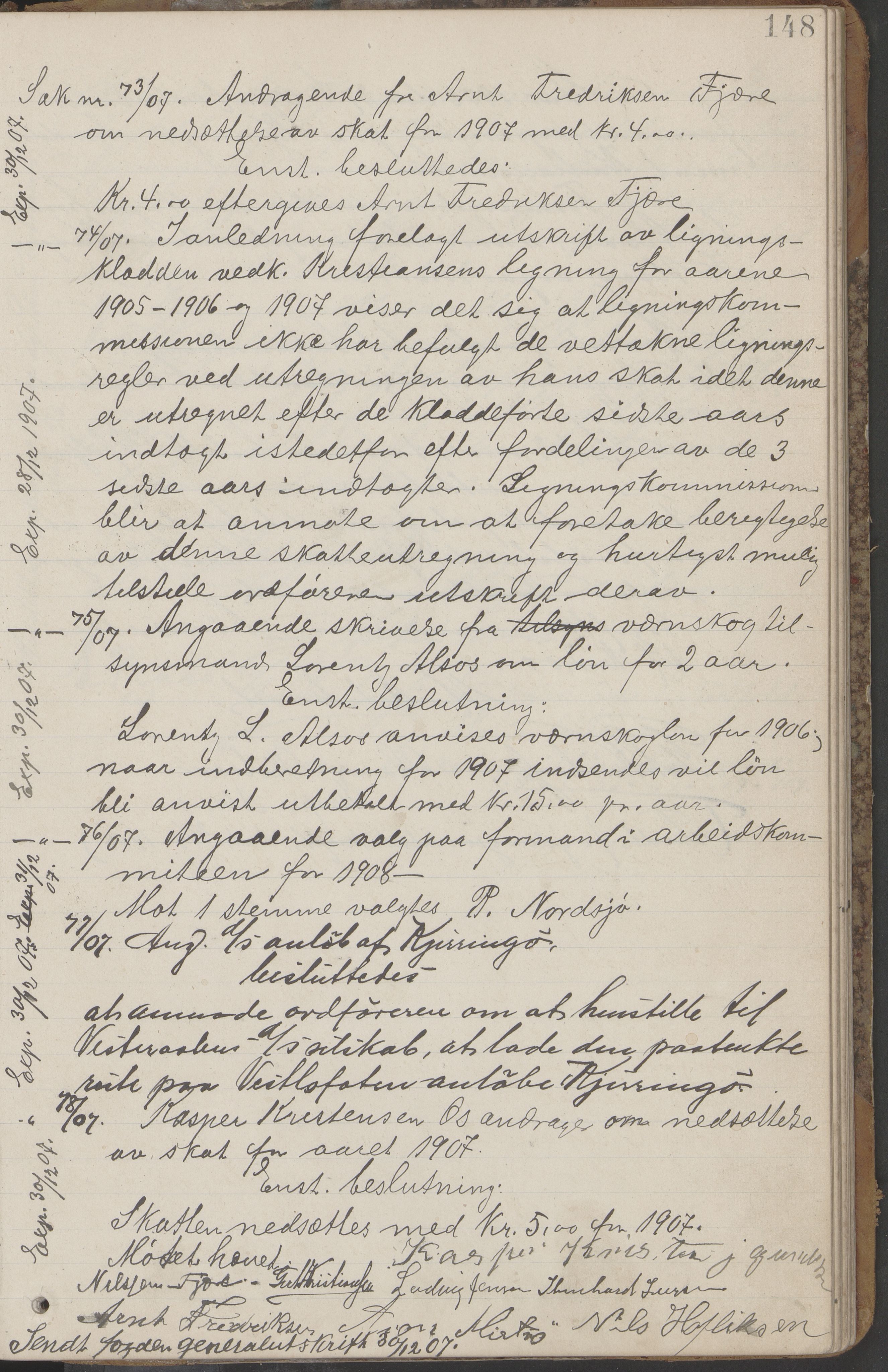 Kjerringøy kommune. Formannskapet, AIN/K-18441.150/A/Aa/L0002: Forhandlingsprotokoll Norfolden- Kjerringø formanskap, 1900-1911