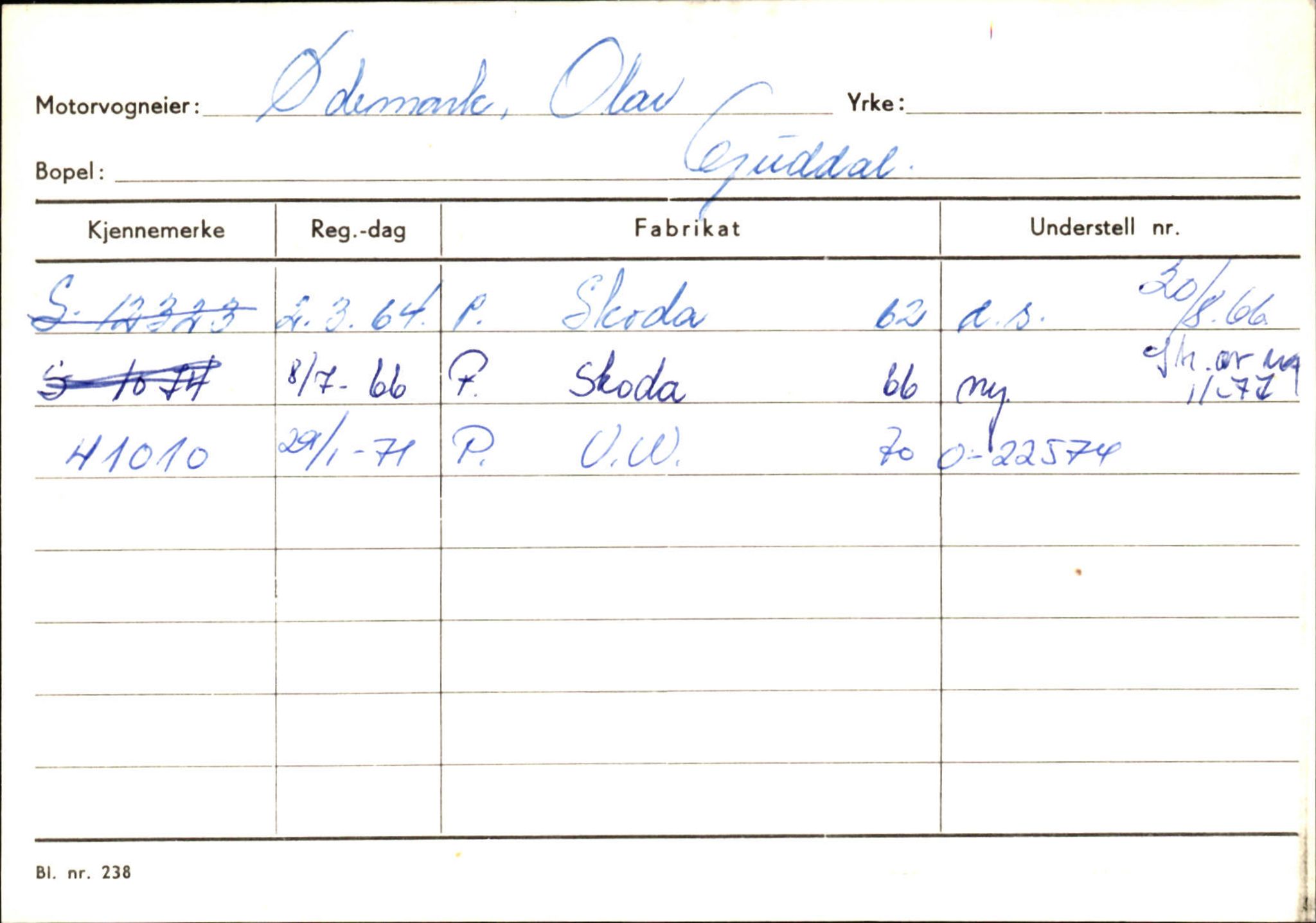 Statens vegvesen, Sogn og Fjordane vegkontor, SAB/A-5301/4/F/L0126: Eigarregister Fjaler M-Å. Leikanger A-Å, 1945-1975, s. 696