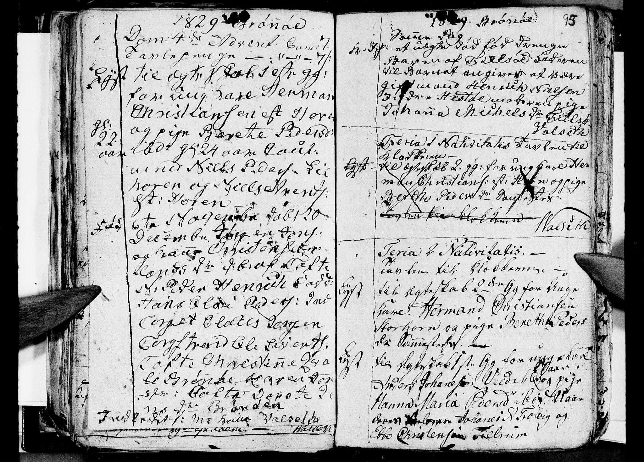 Ministerialprotokoller, klokkerbøker og fødselsregistre - Nordland, AV/SAT-A-1459/813/L0210: Klokkerbok nr. 813C02, 1825-1836, s. 95