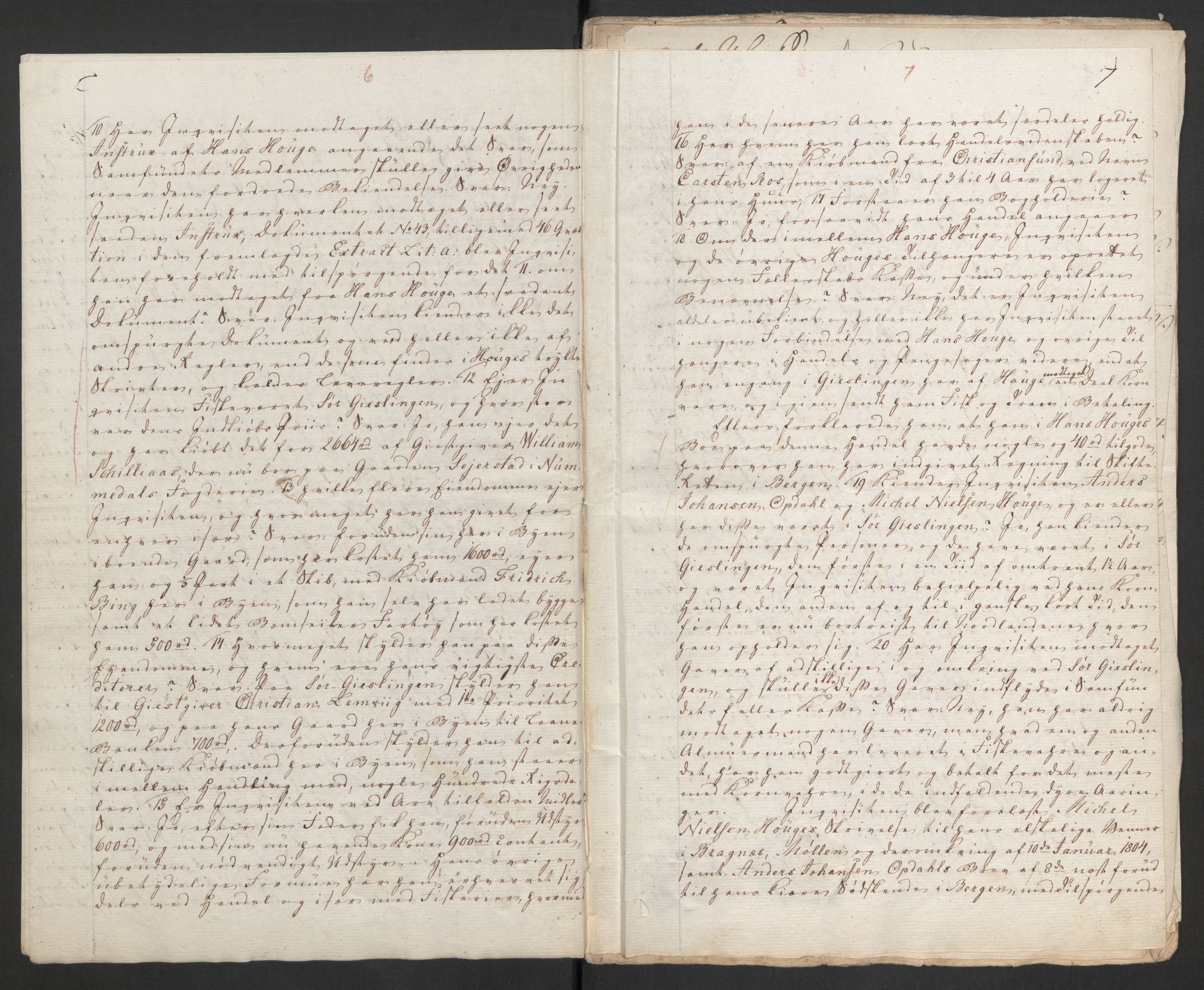 Justisdepartementet, Kommisjon i saken mot Hans Nielsen Hauge 1804, AV/RA-S-1151/D/L0005: Hans Nielsen Hauges sak, 1813, s. 109
