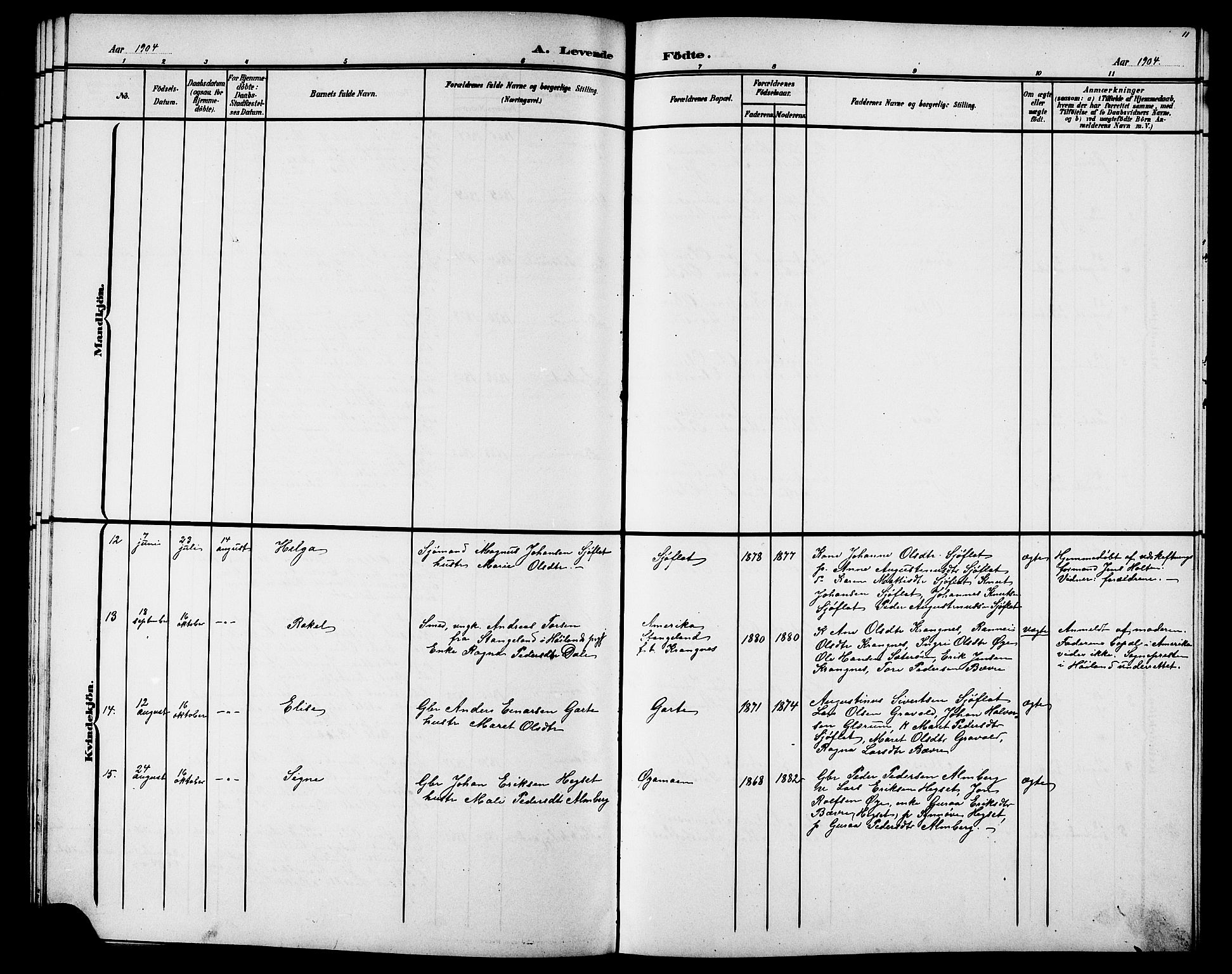 Ministerialprotokoller, klokkerbøker og fødselsregistre - Møre og Romsdal, AV/SAT-A-1454/595/L1053: Klokkerbok nr. 595C05, 1901-1919, s. 11