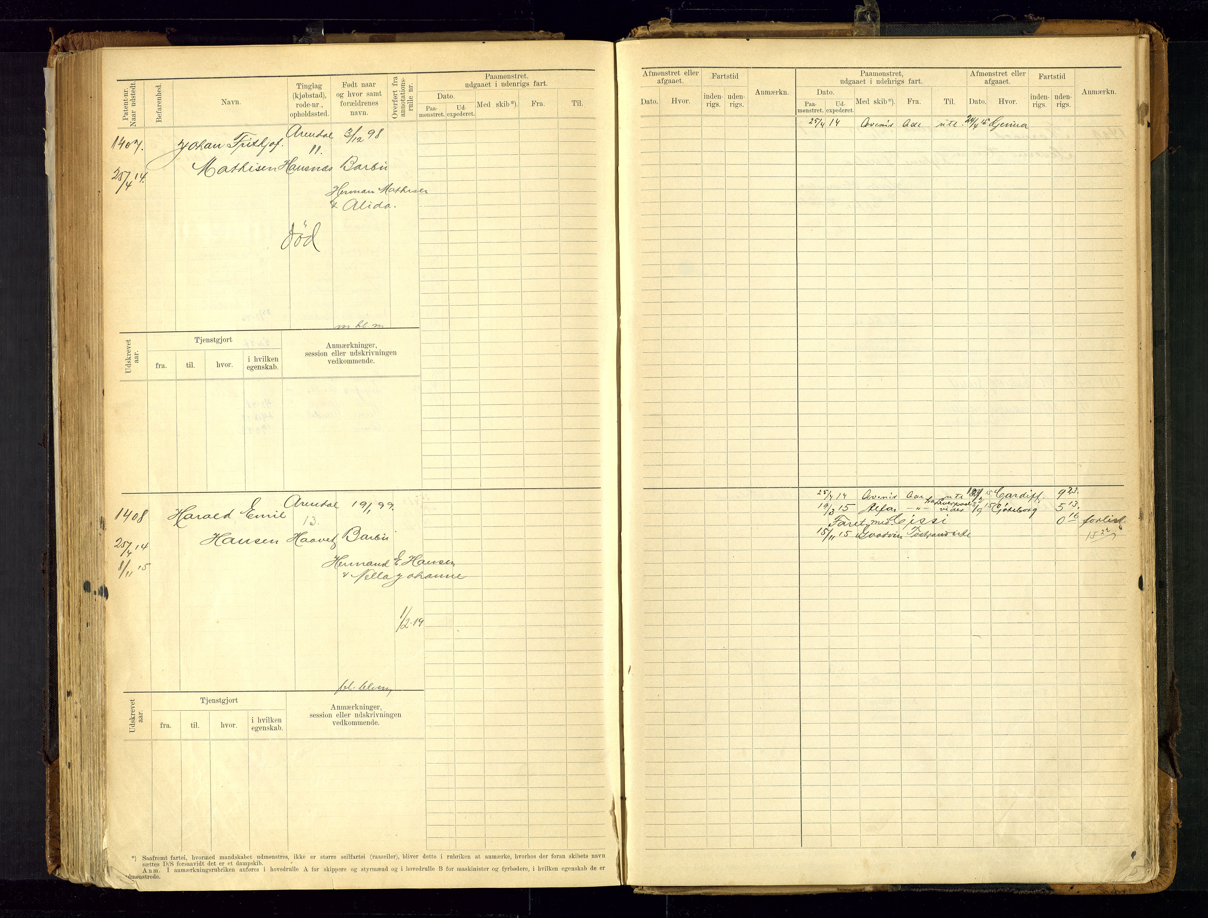 Arendal mønstringskrets, SAK/2031-0012/F/Fb/L0021: Hovedrulle A nr 969-1465, S-19, 1910-1914, s. 224