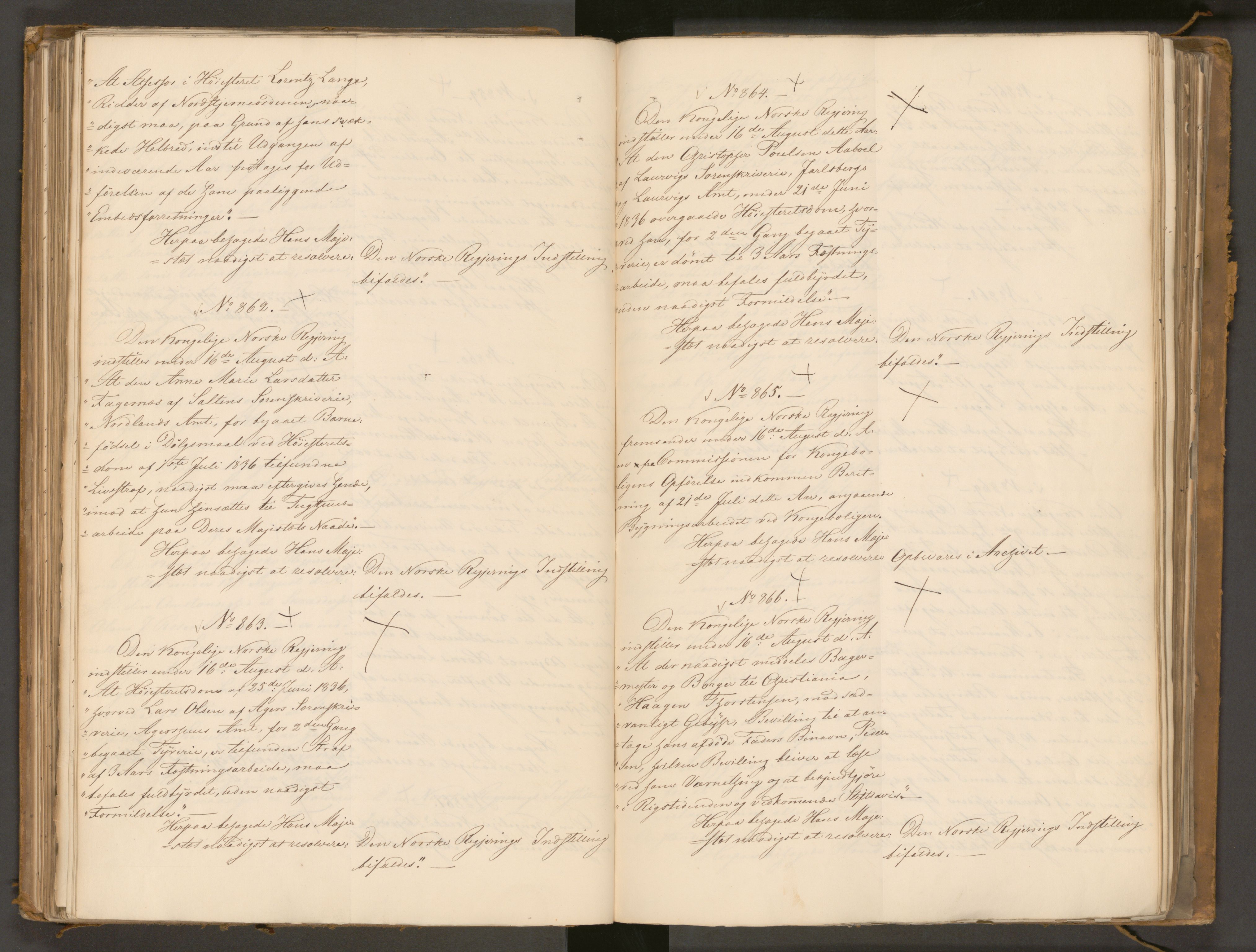 Statsrådssekretariatet, AV/RA-S-1001/A/Ab/L0043: Kgl. res. nr. 632-1192, 2. halvår, 1836