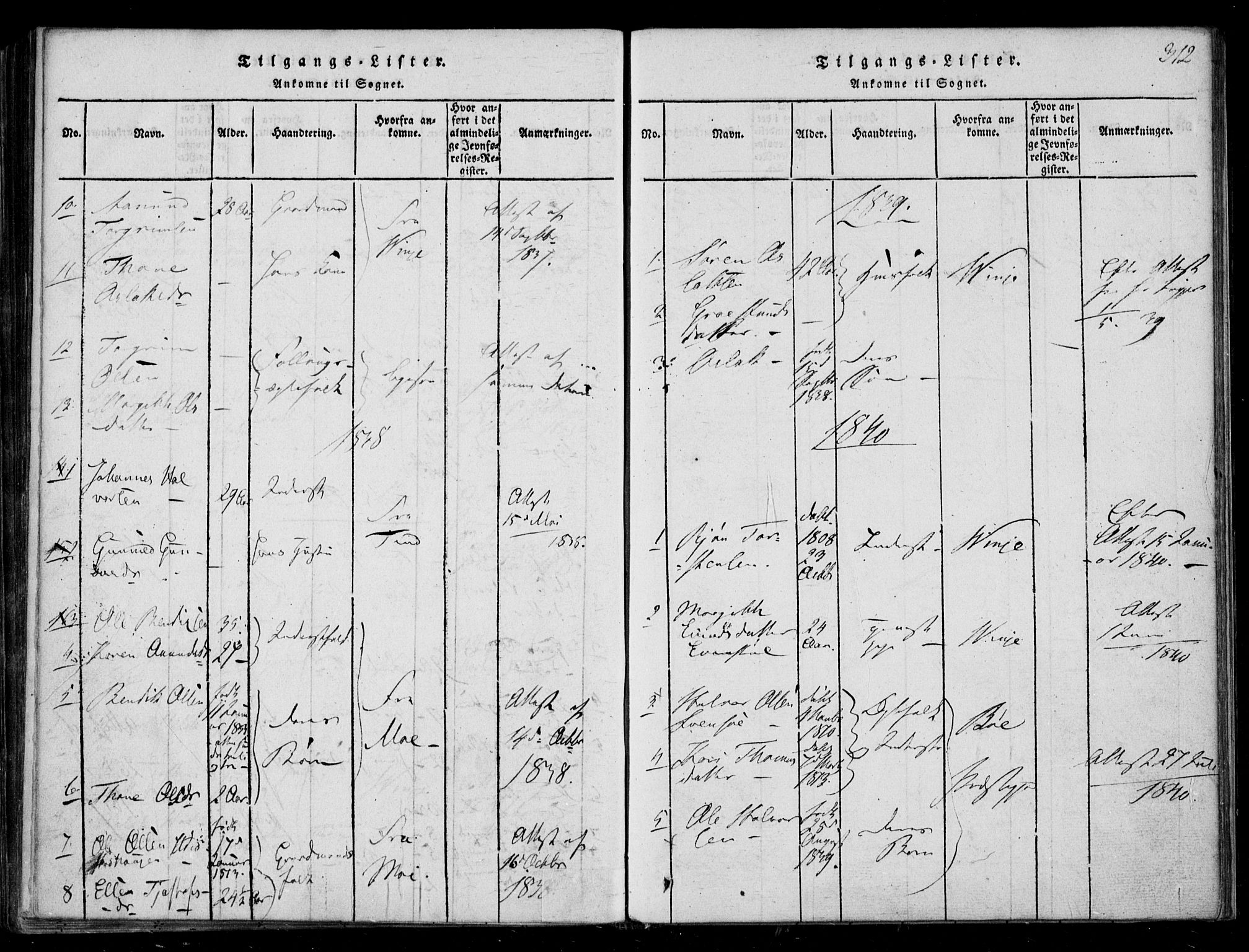 Lårdal kirkebøker, SAKO/A-284/F/Fb/L0001: Ministerialbok nr. II 1, 1815-1860, s. 312
