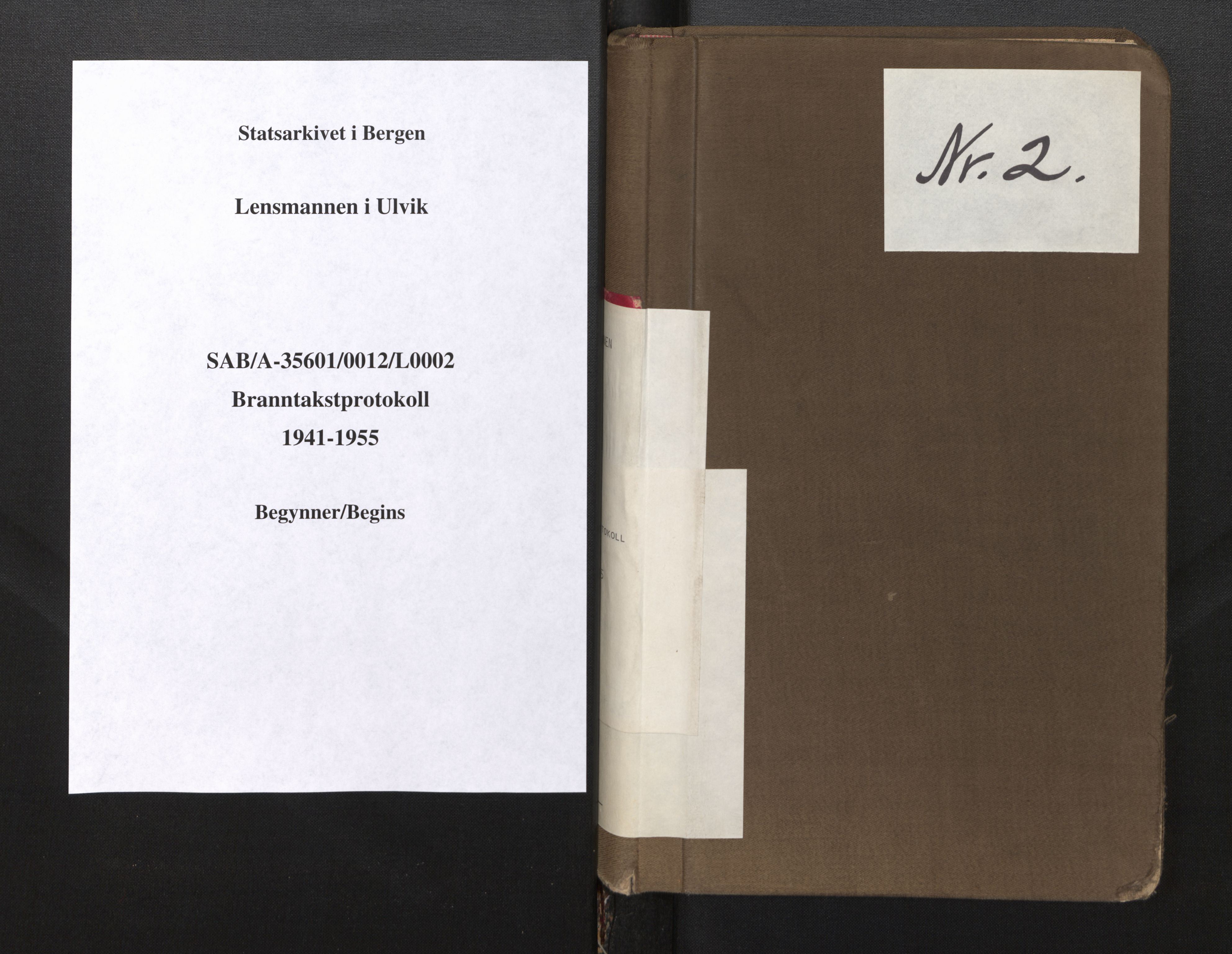 Lensmannen i Ulvik, SAB/A-35601/0012/L0002: Branntakstprotokoll, 1941-1955