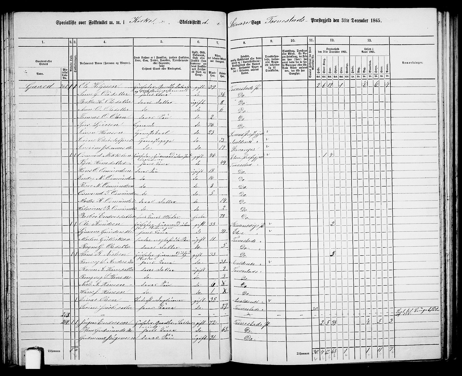 RA, Folketelling 1865 for 1152L Torvastad prestegjeld, Torvastad sokn, Skåre sokn og Utsira sokn, 1865, s. 88