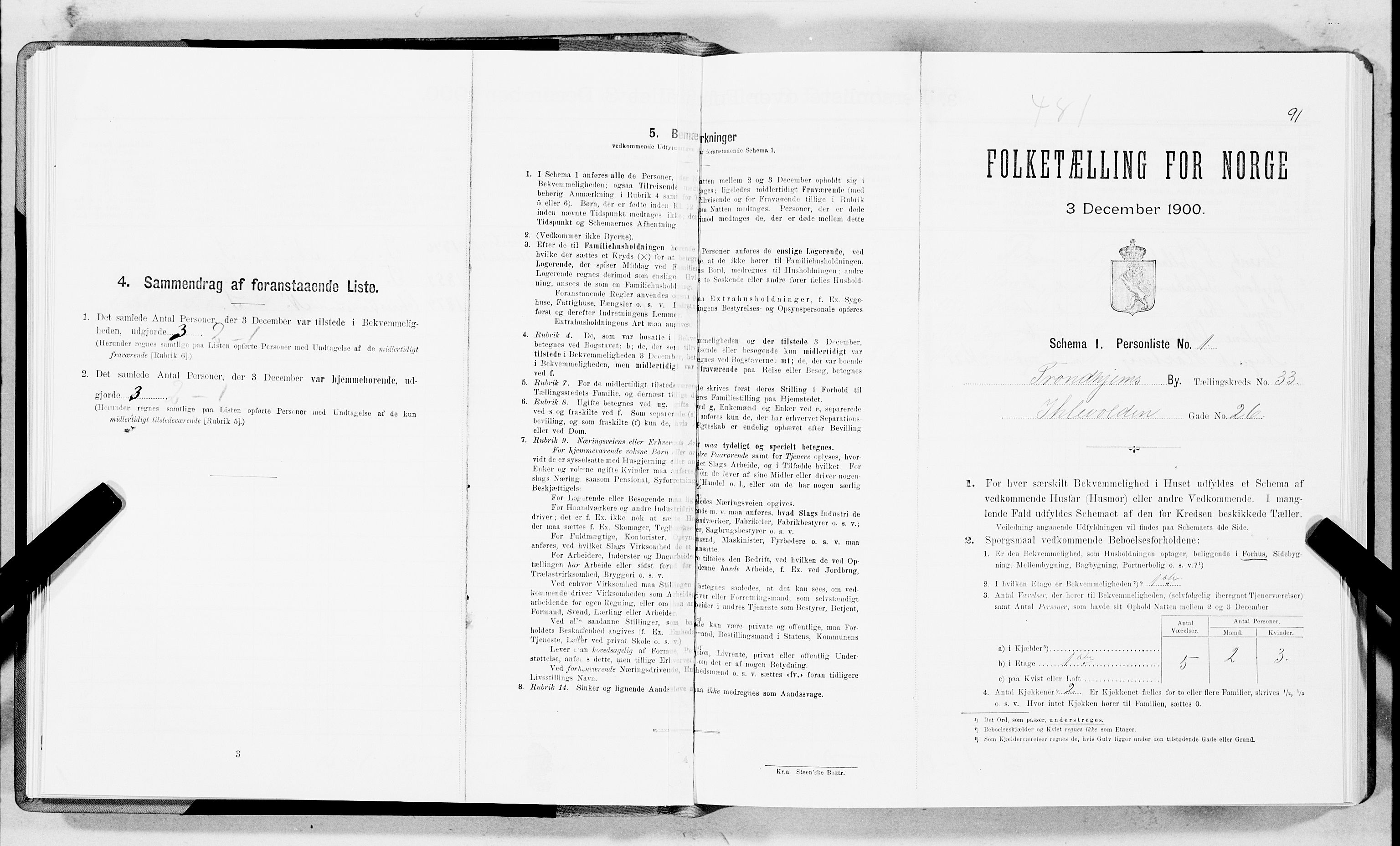 SAT, Folketelling 1900 for 1601 Trondheim kjøpstad, 1900, s. 5411