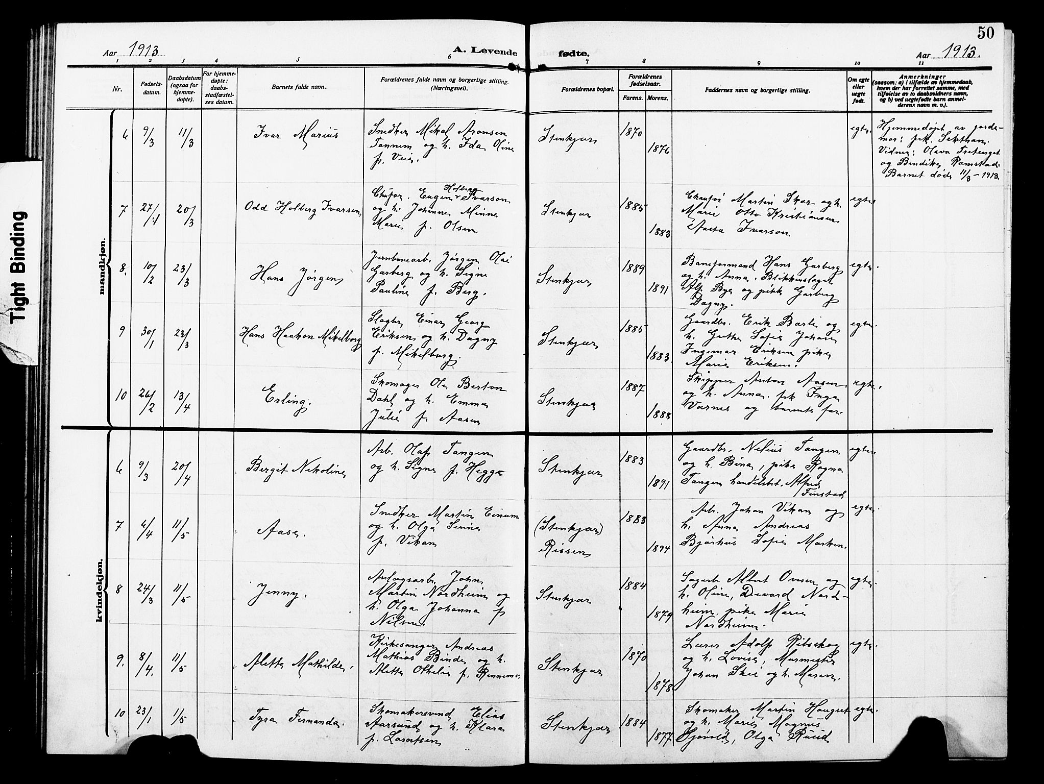 Ministerialprotokoller, klokkerbøker og fødselsregistre - Nord-Trøndelag, AV/SAT-A-1458/739/L0376: Klokkerbok nr. 739C04, 1908-1917, s. 50