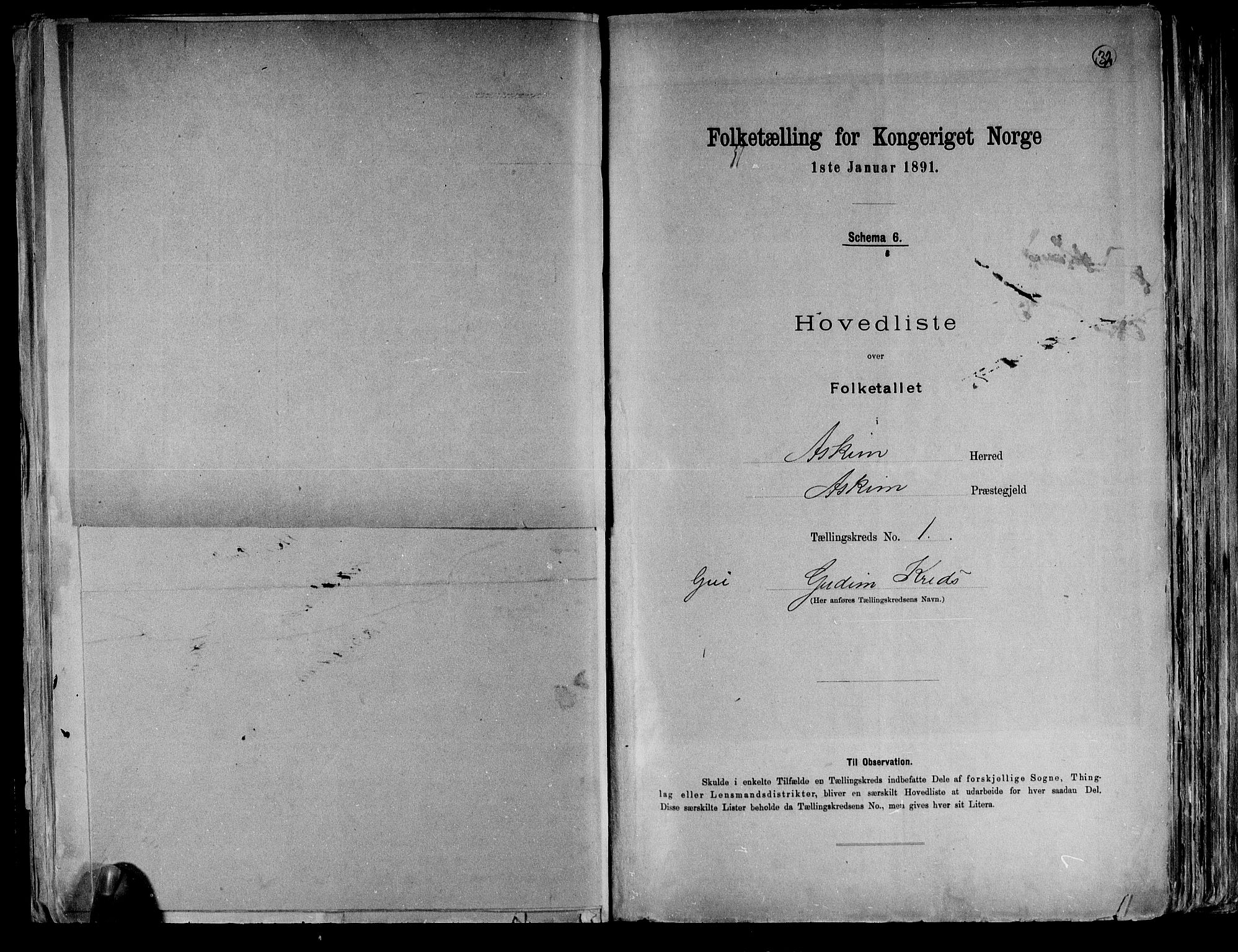 RA, Folketelling 1891 for 0124 Askim herred, 1891, s. 6