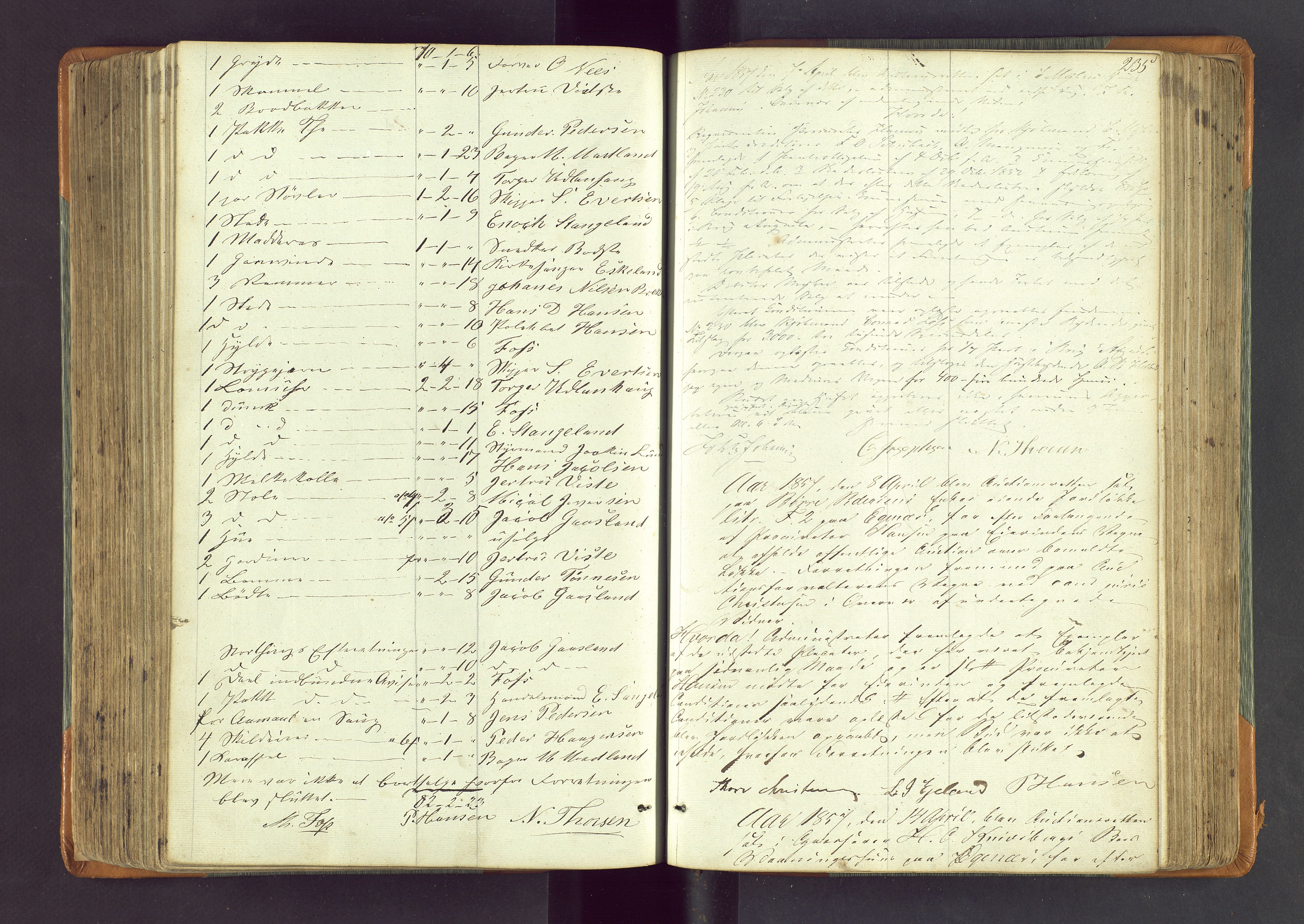 Stavanger byfogd, AV/SAST-A-101408/001/5/50/503BA/L0002: Registreringsprotokoll, 1846-1864, s. 235