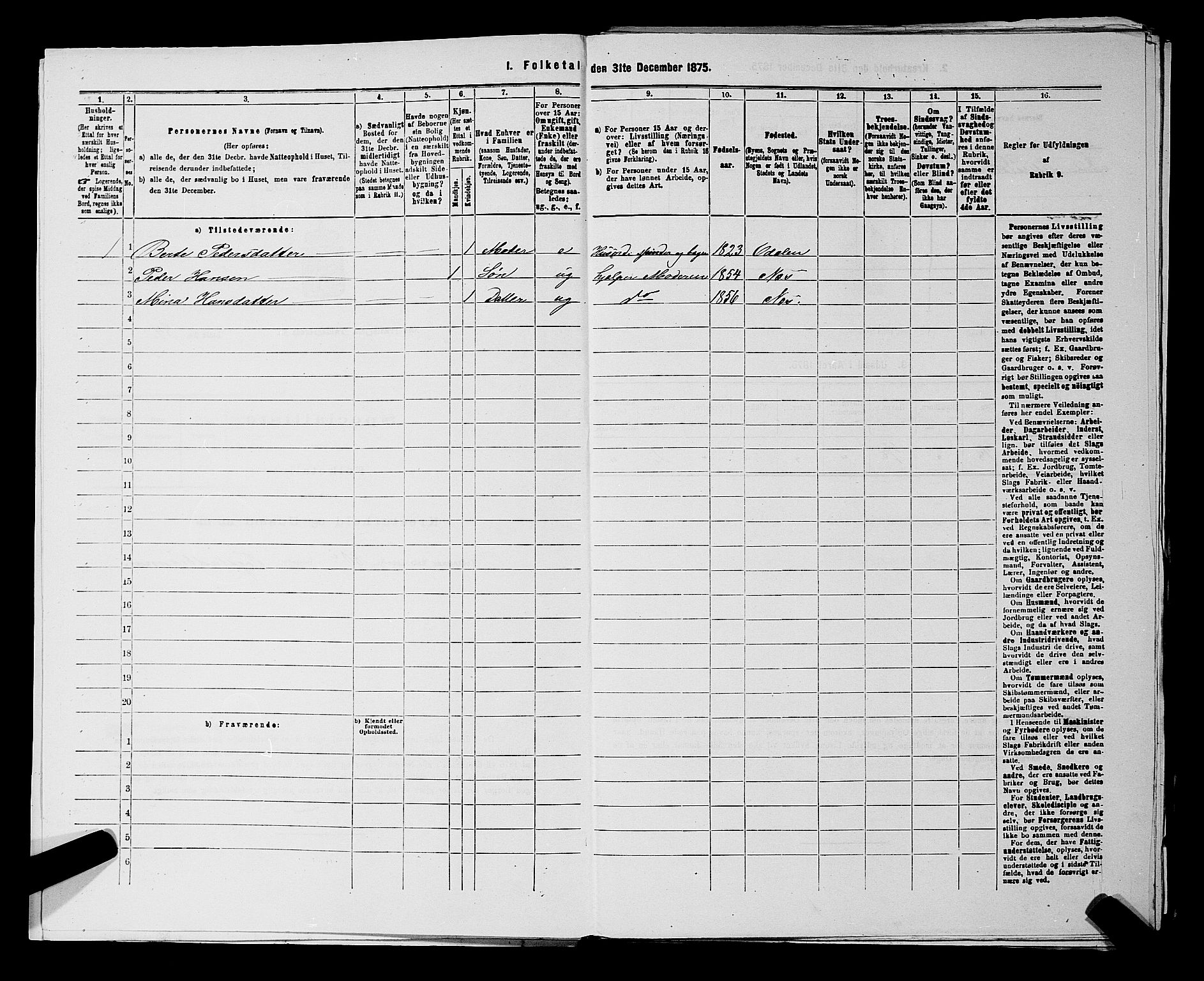 RA, Folketelling 1875 for 0236P Nes prestegjeld, 1875, s. 1397