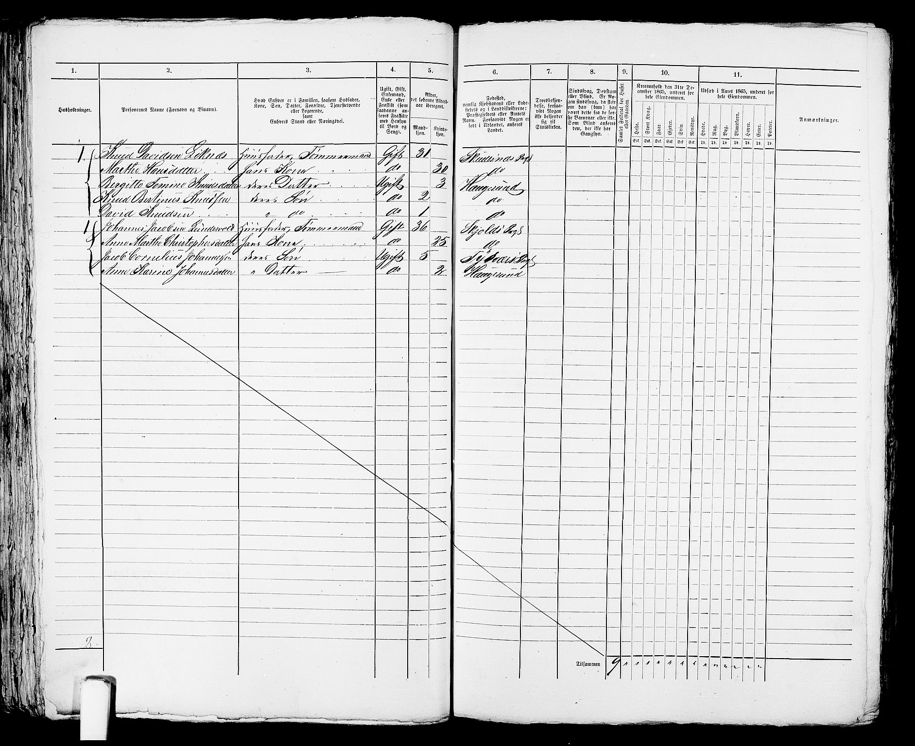 RA, Folketelling 1865 for 1106B Torvastad prestegjeld, Haugesund ladested, 1865, s. 88