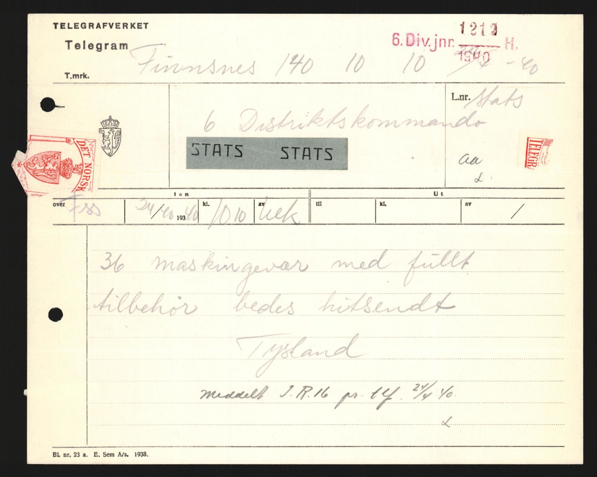 Forsvaret, Forsvarets krigshistoriske avdeling, AV/RA-RAFA-2017/Y/Yb/L0122: II-C-11-600  -  6. Divisjon med avdelinger, 1940, s. 257