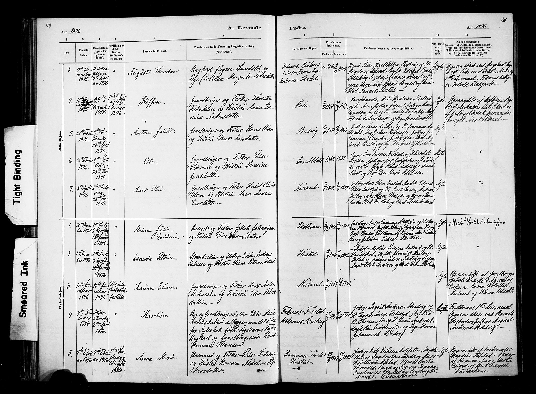 Ministerialprotokoller, klokkerbøker og fødselsregistre - Møre og Romsdal, AV/SAT-A-1454/567/L0778: Ministerialbok nr. 567A01, 1881-1903, s. 98