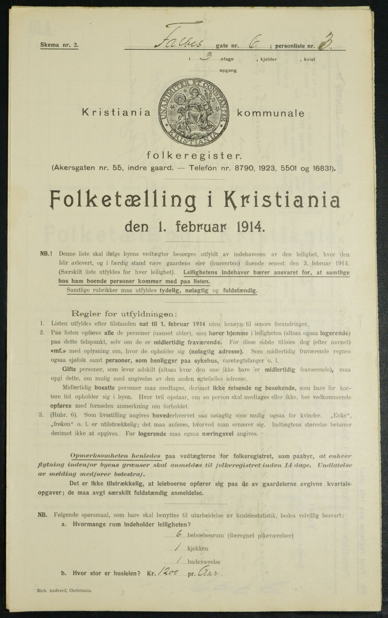 OBA, Kommunal folketelling 1.2.1914 for Kristiania, 1914, s. 23336