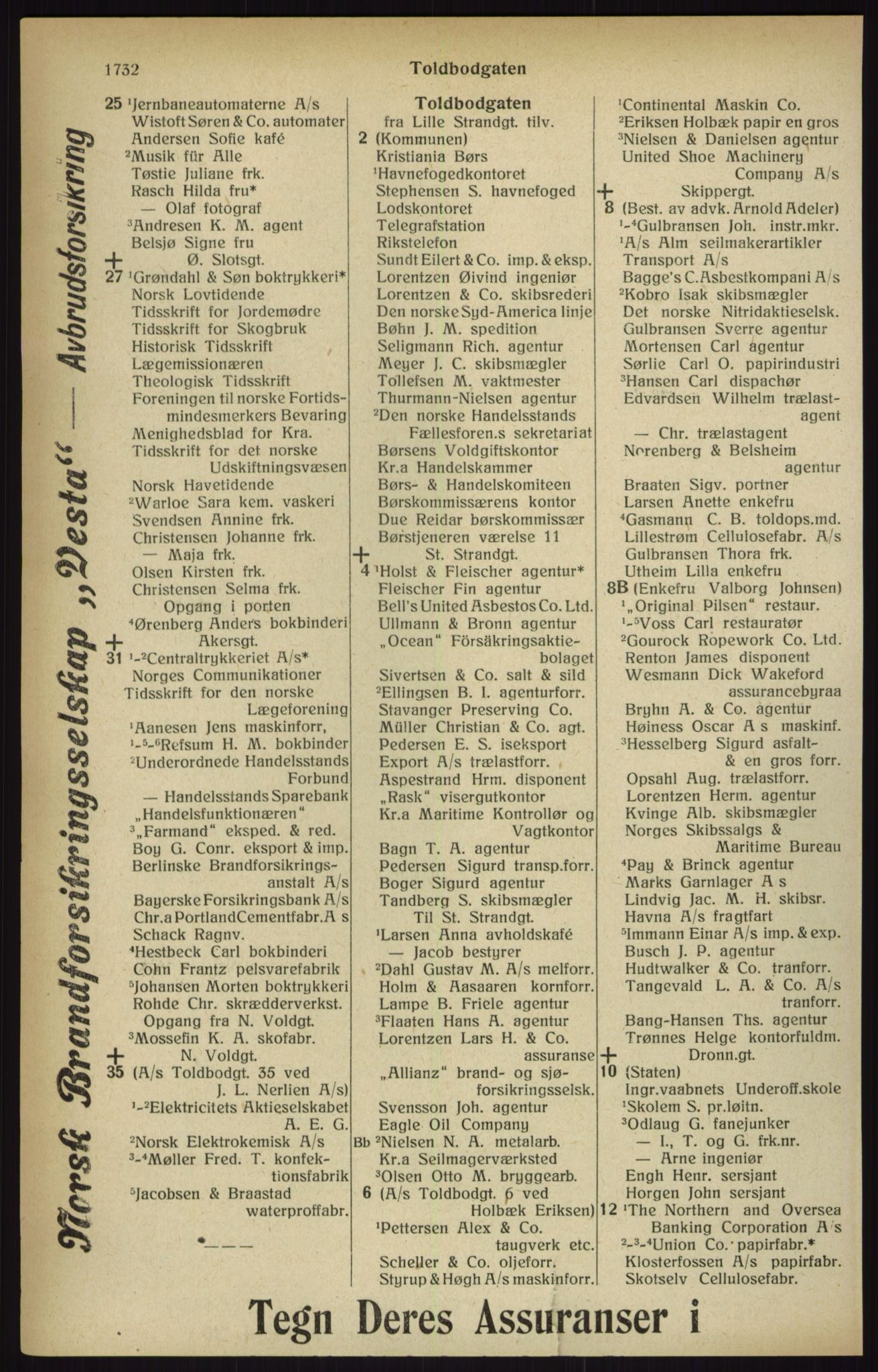 Kristiania/Oslo adressebok, PUBL/-, 1916, s. 1732
