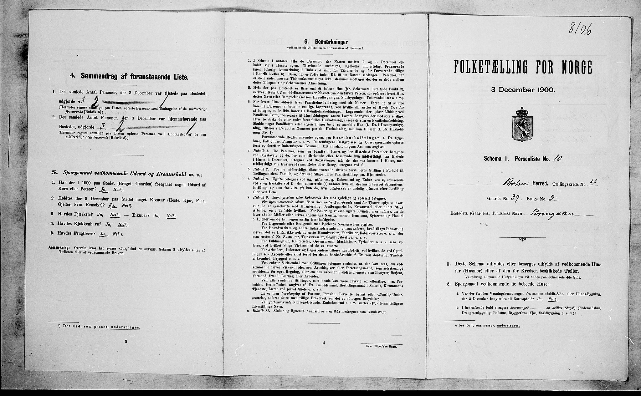 RA, Folketelling 1900 for 0715 Botne herred, 1900, s. 569