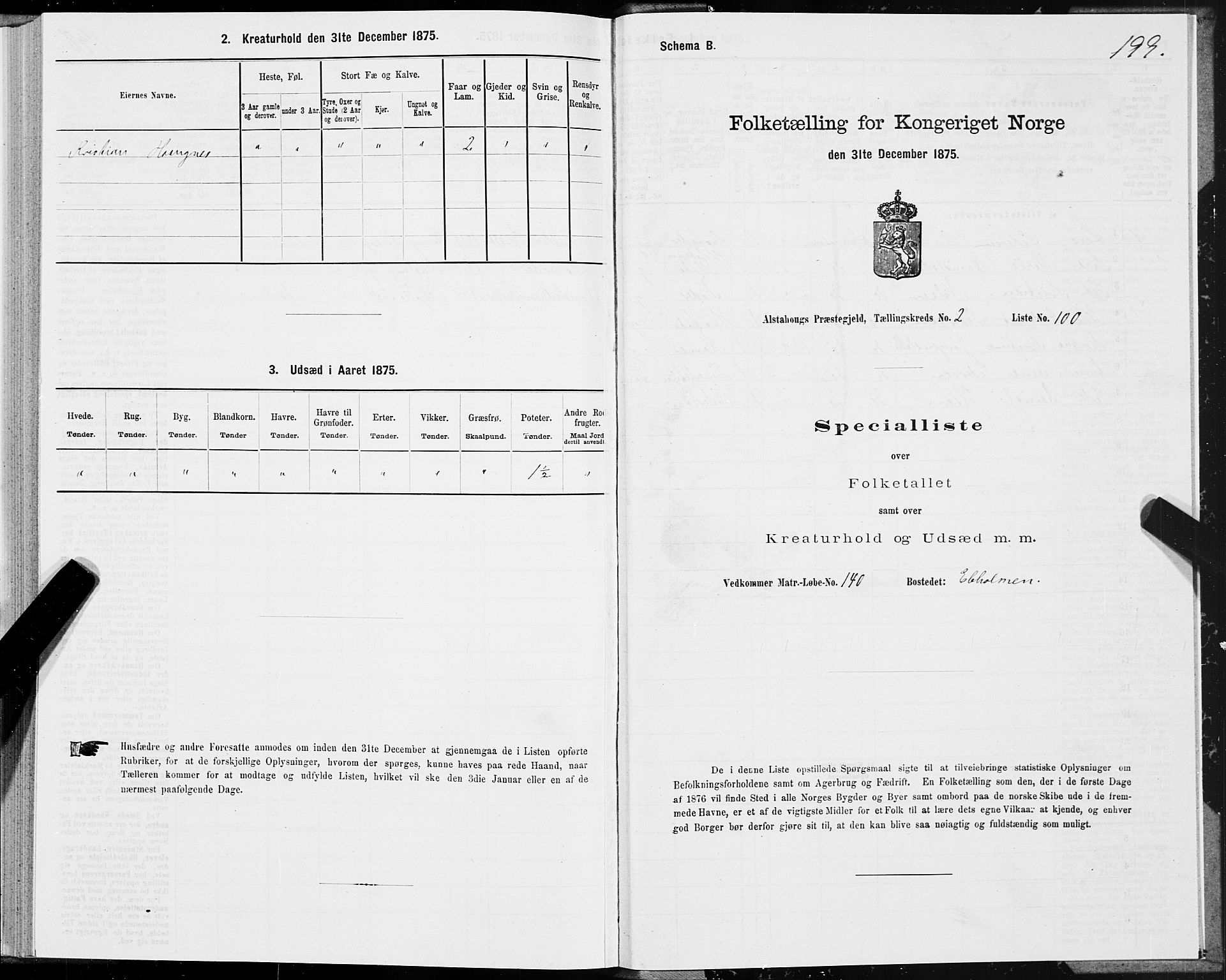 SAT, Folketelling 1875 for 1820P Alstahaug prestegjeld, 1875, s. 1799