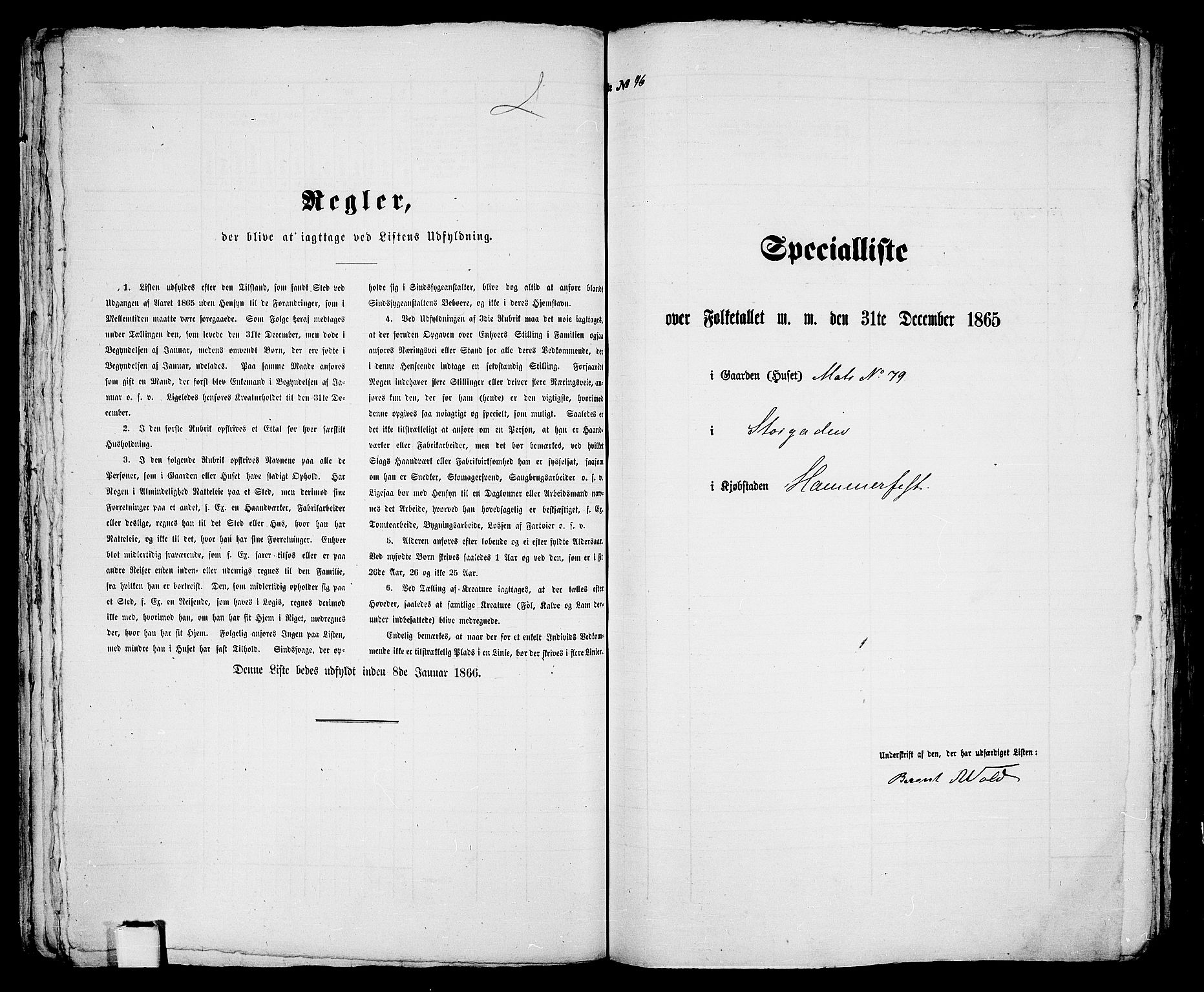 RA, Folketelling 1865 for 2001B Hammerfest prestegjeld, Hammerfest kjøpstad, 1865, s. 99