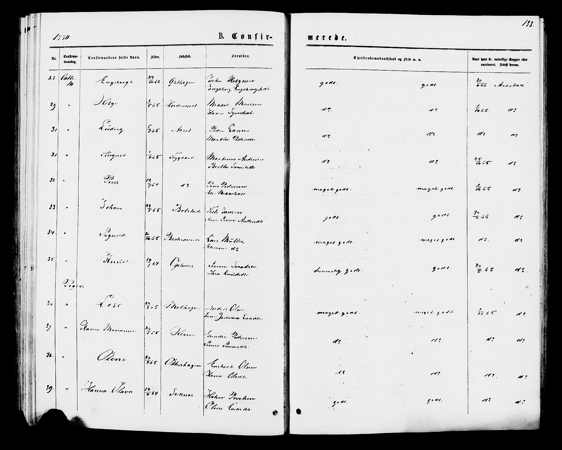 Åmot prestekontor, Hedmark, AV/SAH-PREST-056/H/Ha/Haa/L0009: Ministerialbok nr. 9, 1875-1883, s. 133