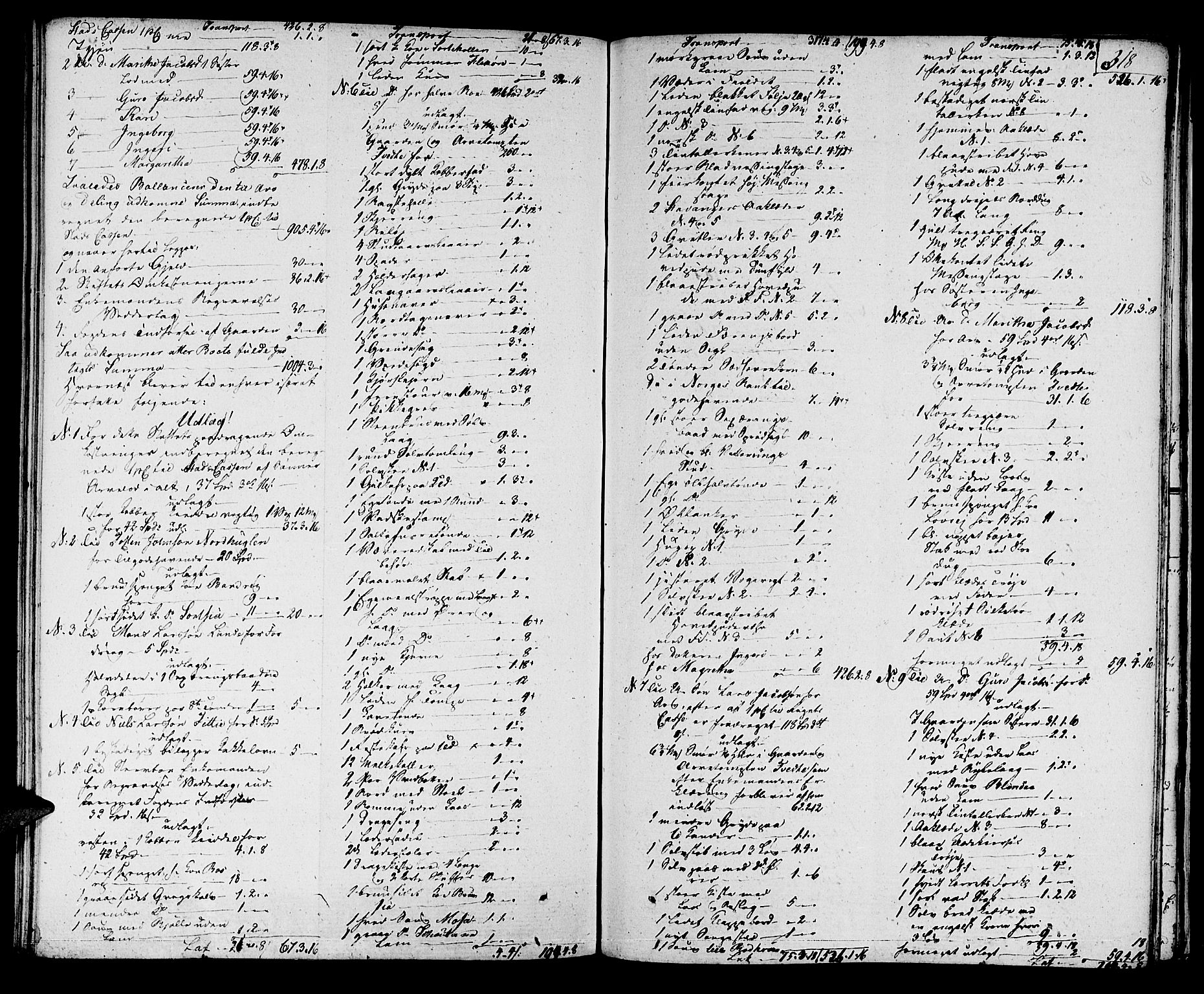Sunnhordland sorenskrivar, SAB/A-2401/1/H/Ha/Had/L0001: Skifteprotokollar. Føyen, Fjære og Våg. Register i protokoll., 1808-1817, s. 317b-318a
