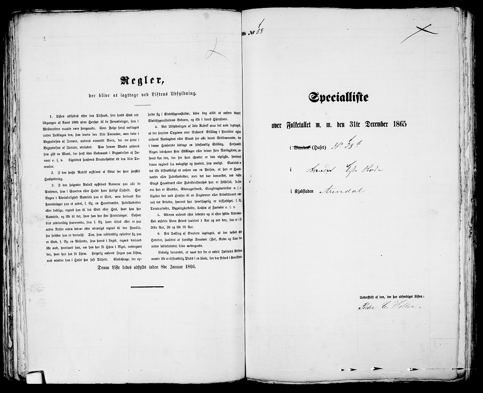 RA, Folketelling 1865 for 0903P Arendal prestegjeld, 1865, s. 119