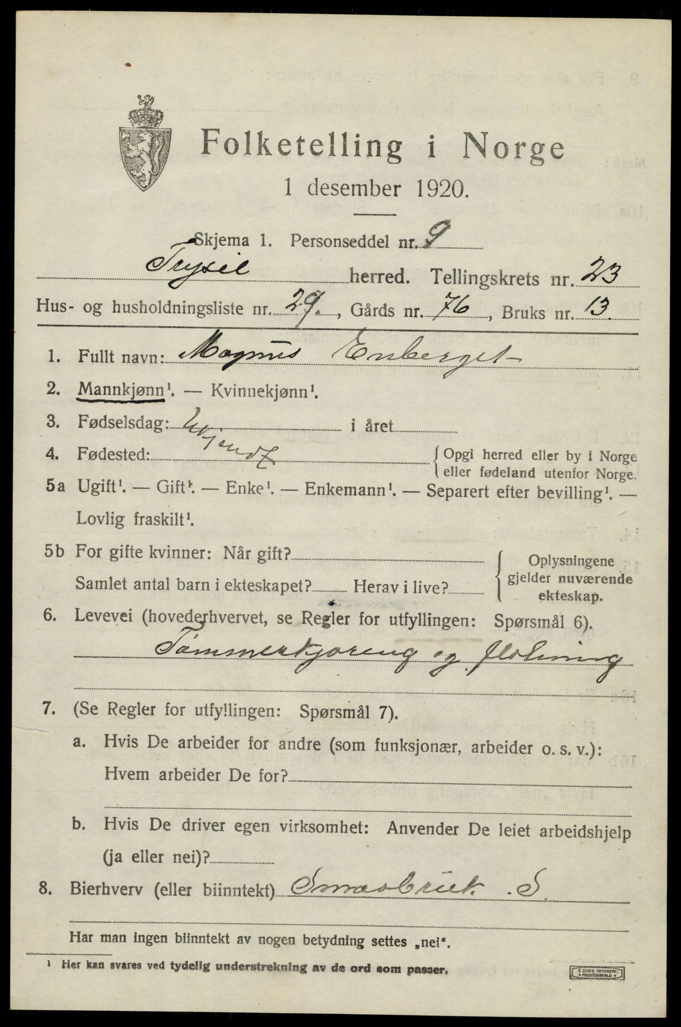 SAH, Folketelling 1920 for 0428 Trysil herred, 1920, s. 15203