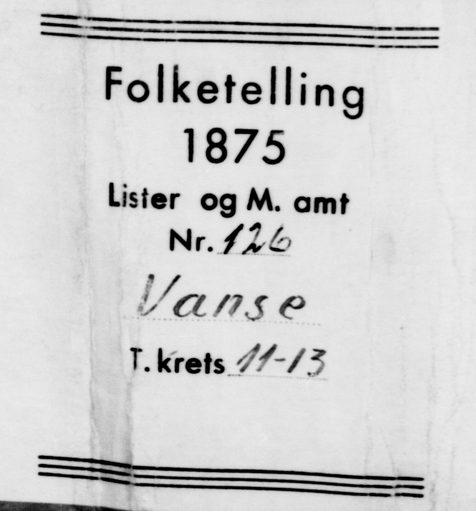 SAK, Folketelling 1875 for 1041L Vanse prestegjeld, Vanse sokn og Farsund landsokn, 1875, s. 1984