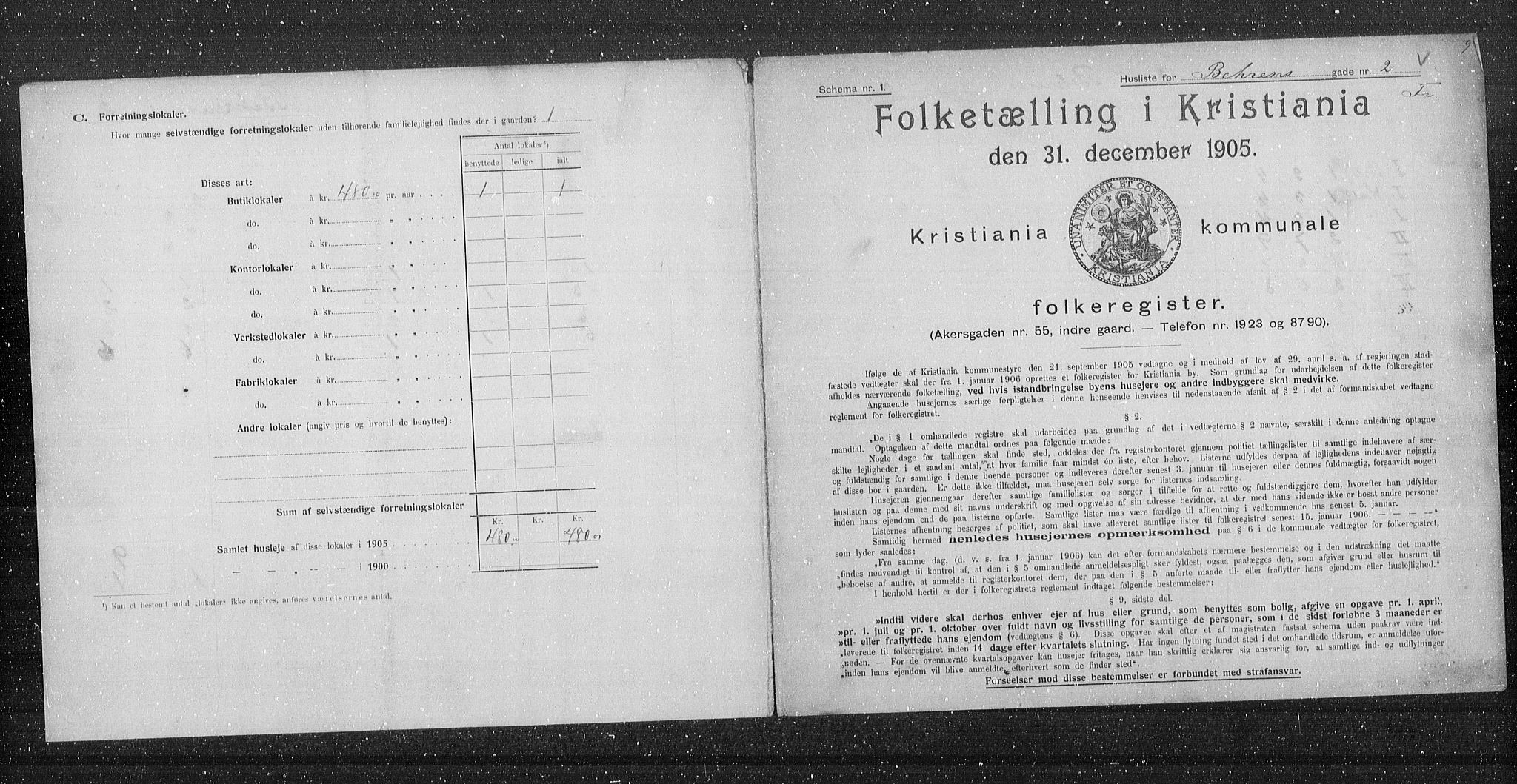 OBA, Kommunal folketelling 31.12.1905 for Kristiania kjøpstad, 1905, s. 1711