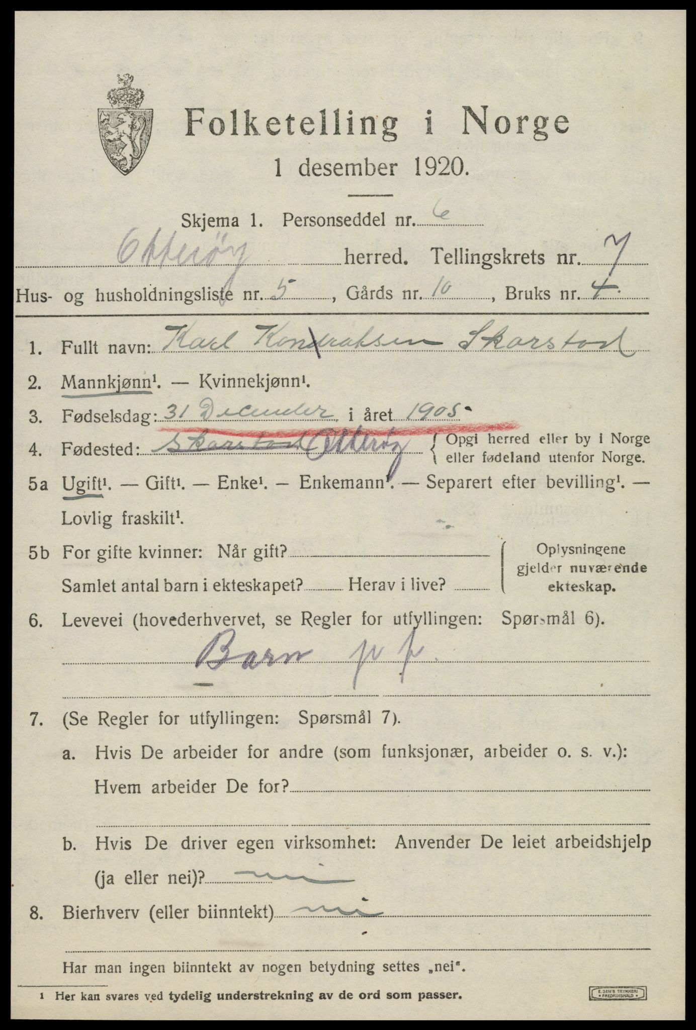 SAT, Folketelling 1920 for 1747 Otterøy herred, 1920, s. 2647