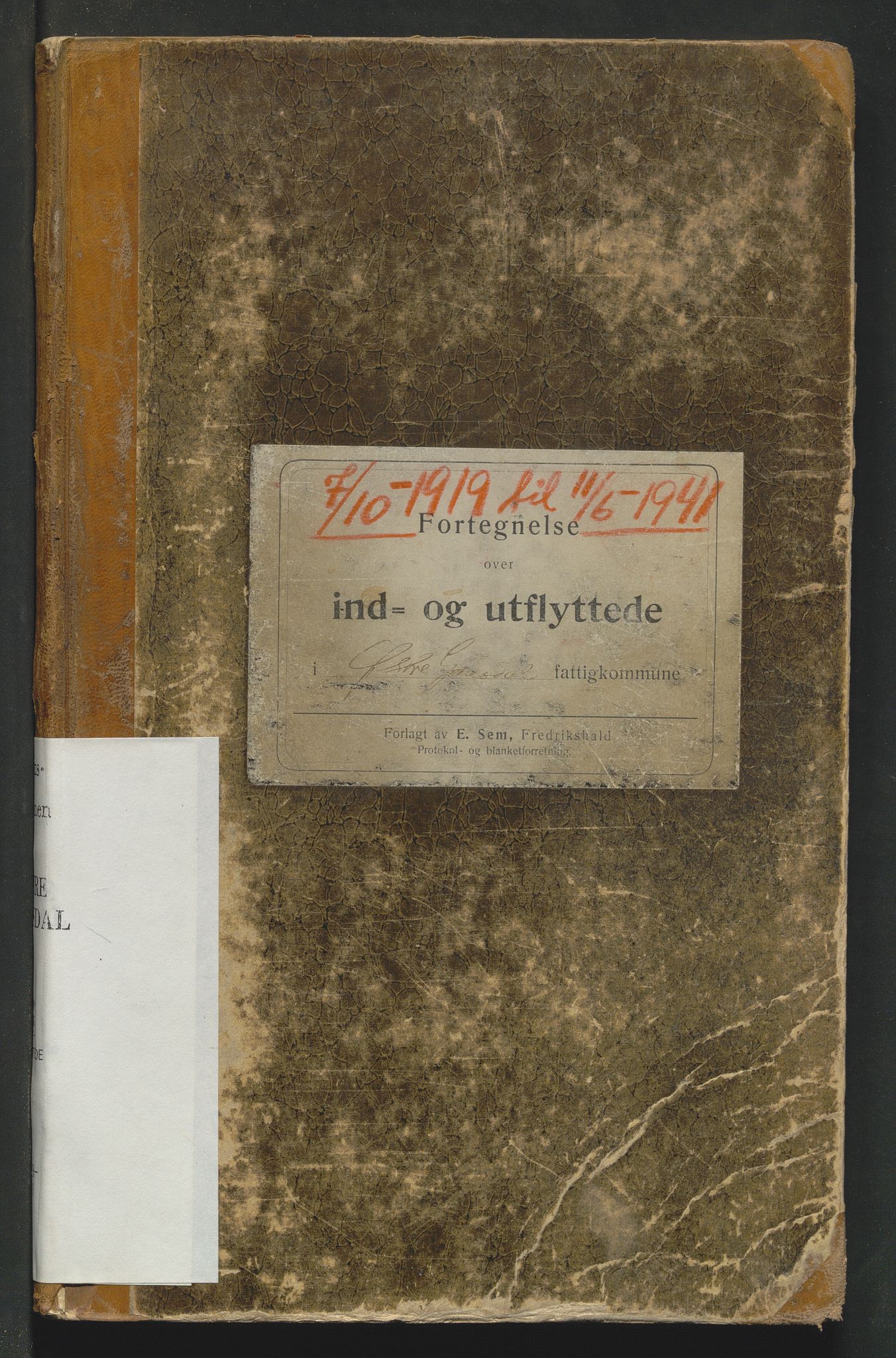 Østre Gausdal lensmannskontor, AV/SAH-PGØ-015/L/La/L0001/0002: Protokoller over inn- og utflyttede / Protokoll over inn- og utflyttede, 1919-1941