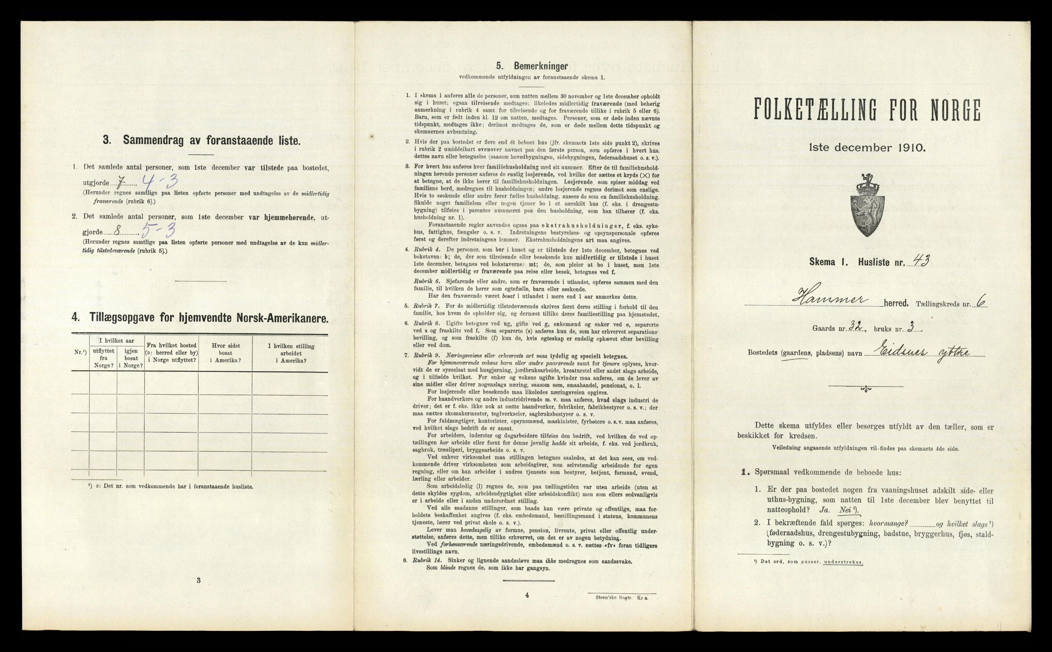 RA, Folketelling 1910 for 1254 Hamre herred, 1910, s. 426