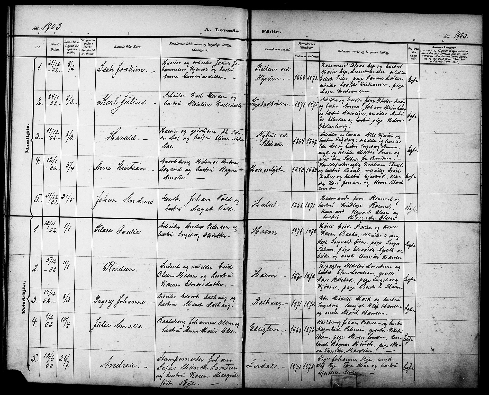 Ministerialprotokoller, klokkerbøker og fødselsregistre - Sør-Trøndelag, AV/SAT-A-1456/611/L0355: Klokkerbok nr. 611C03, 1897-1914