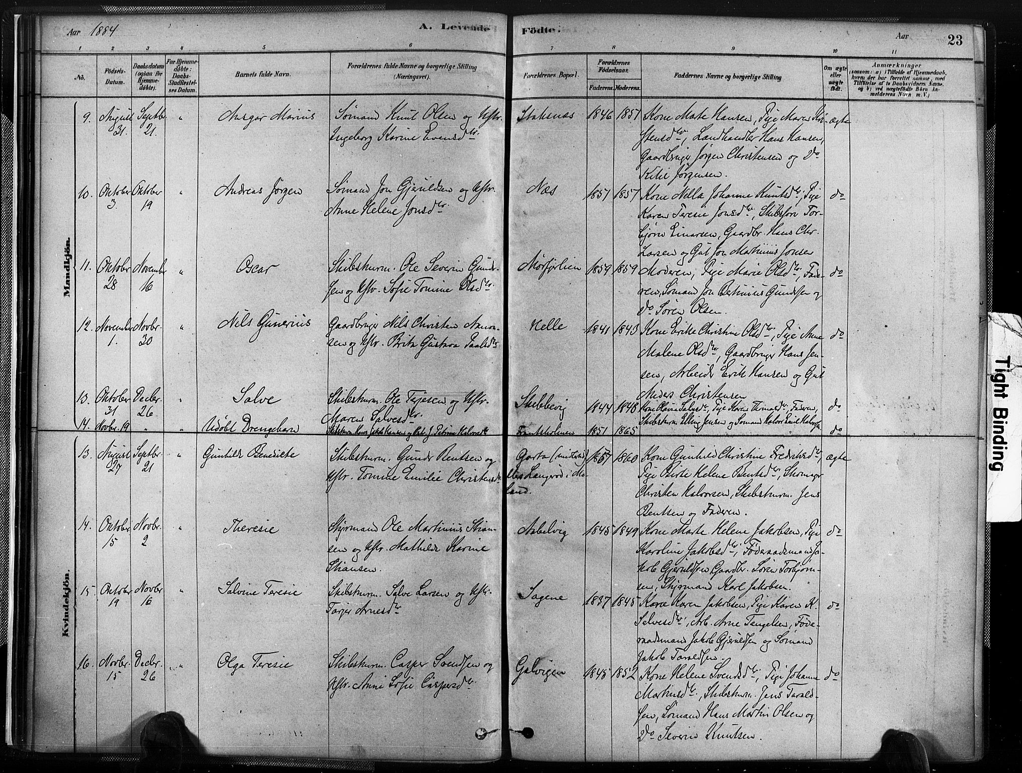 Austre Moland sokneprestkontor, AV/SAK-1111-0001/F/Fa/Fab/L0001: Ministerialbok nr. A 1, 1878-1898, s. 23