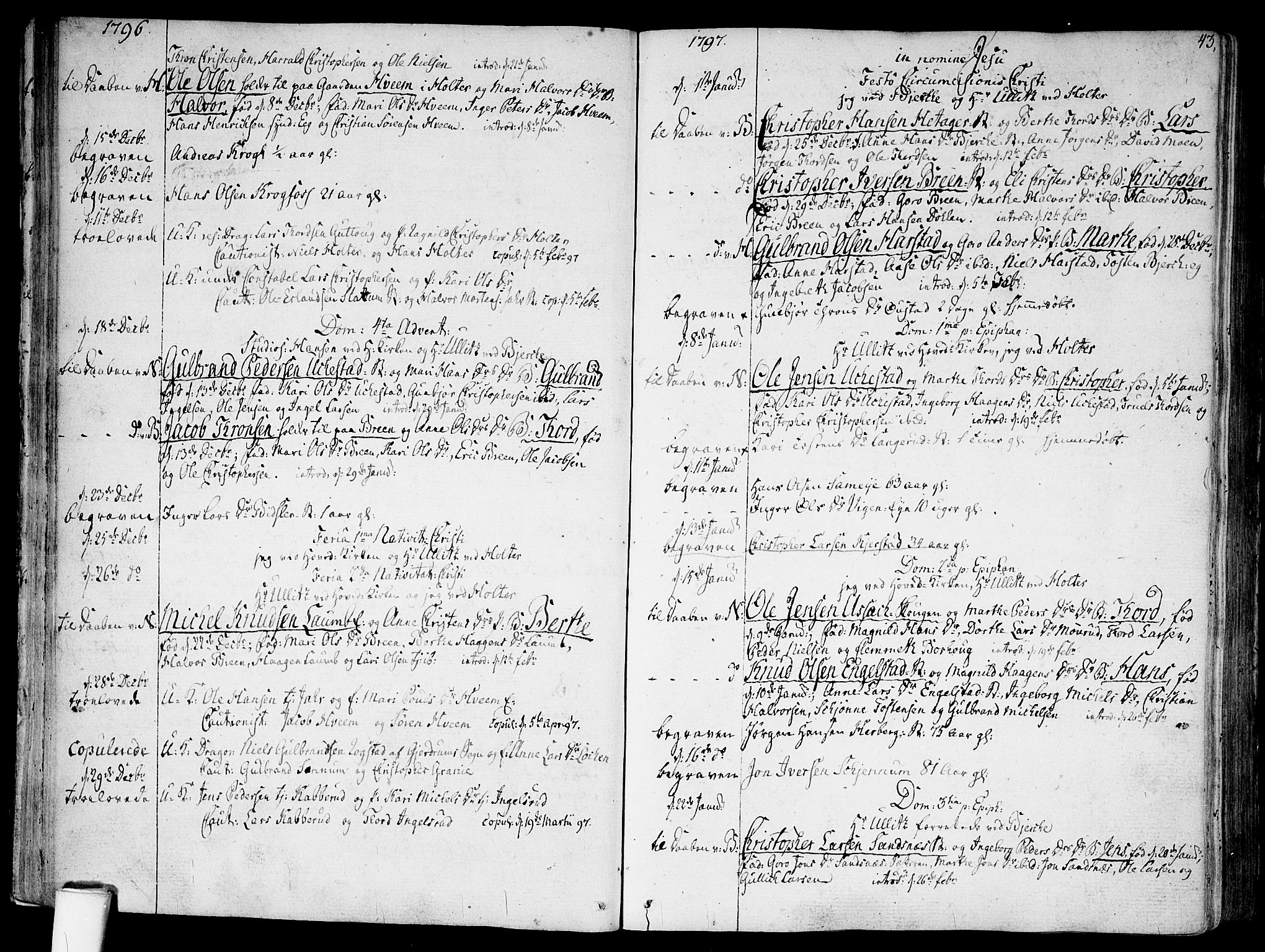 Nannestad prestekontor Kirkebøker, AV/SAO-A-10414a/F/Fa/L0008: Ministerialbok nr. I 8, 1791-1814, s. 43