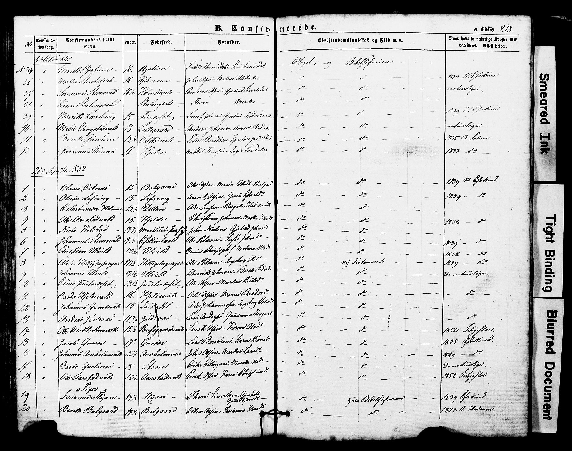Ministerialprotokoller, klokkerbøker og fødselsregistre - Nord-Trøndelag, SAT/A-1458/724/L0268: Klokkerbok nr. 724C04, 1846-1878, s. 218